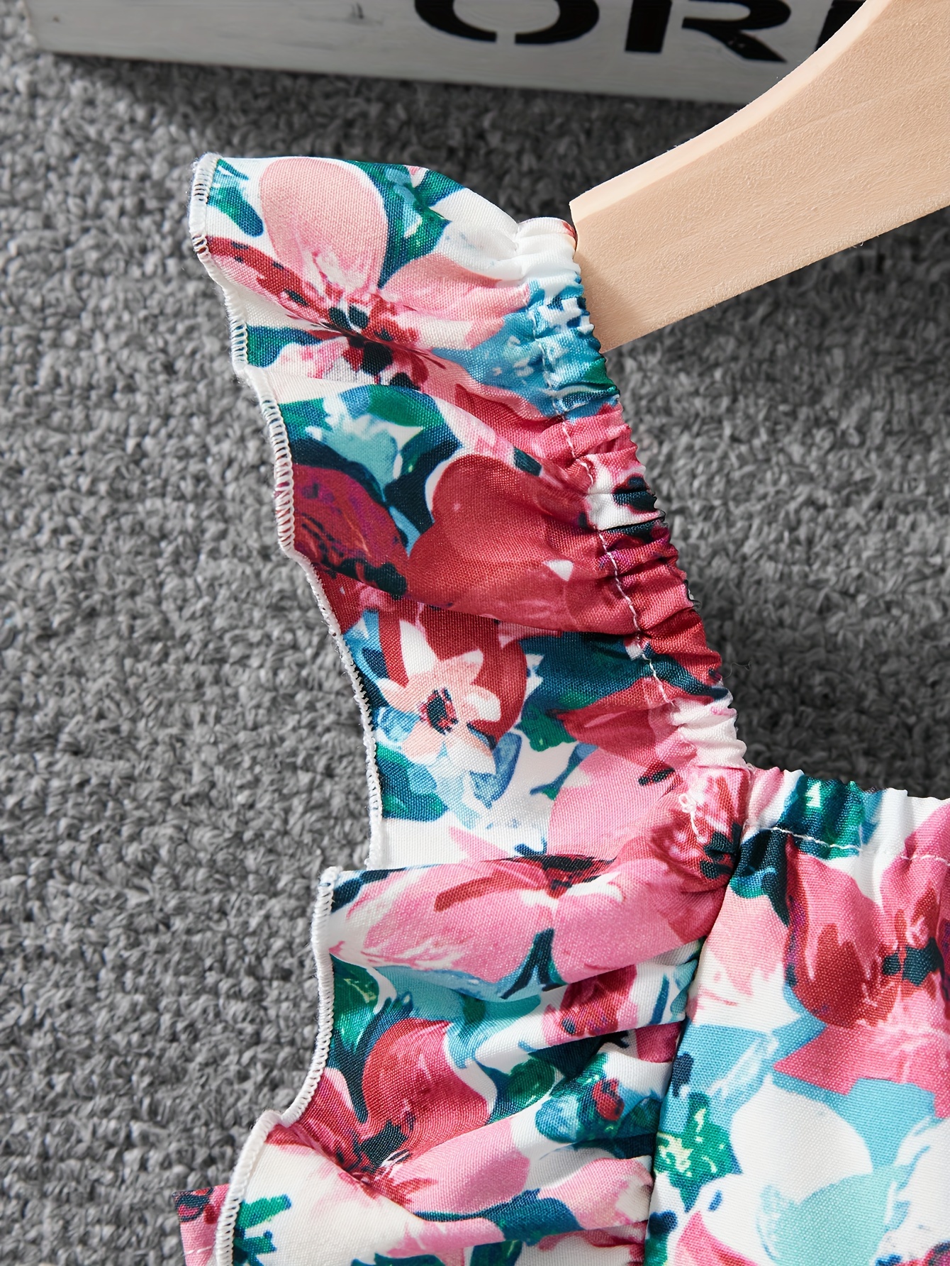 Girls Romper All Season Tropical Floral Ruffle Easy Care Ages 1-8 - 图片 5