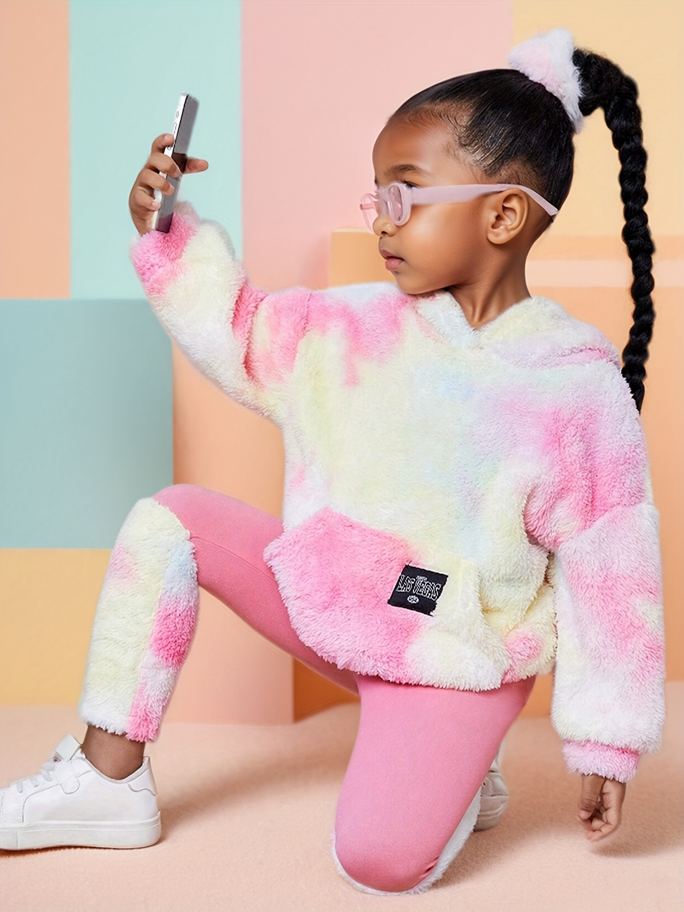 Girls Leggings Fall 2-Piece Tie Dye Stretch Comfort Ages 3+ - 图片 5