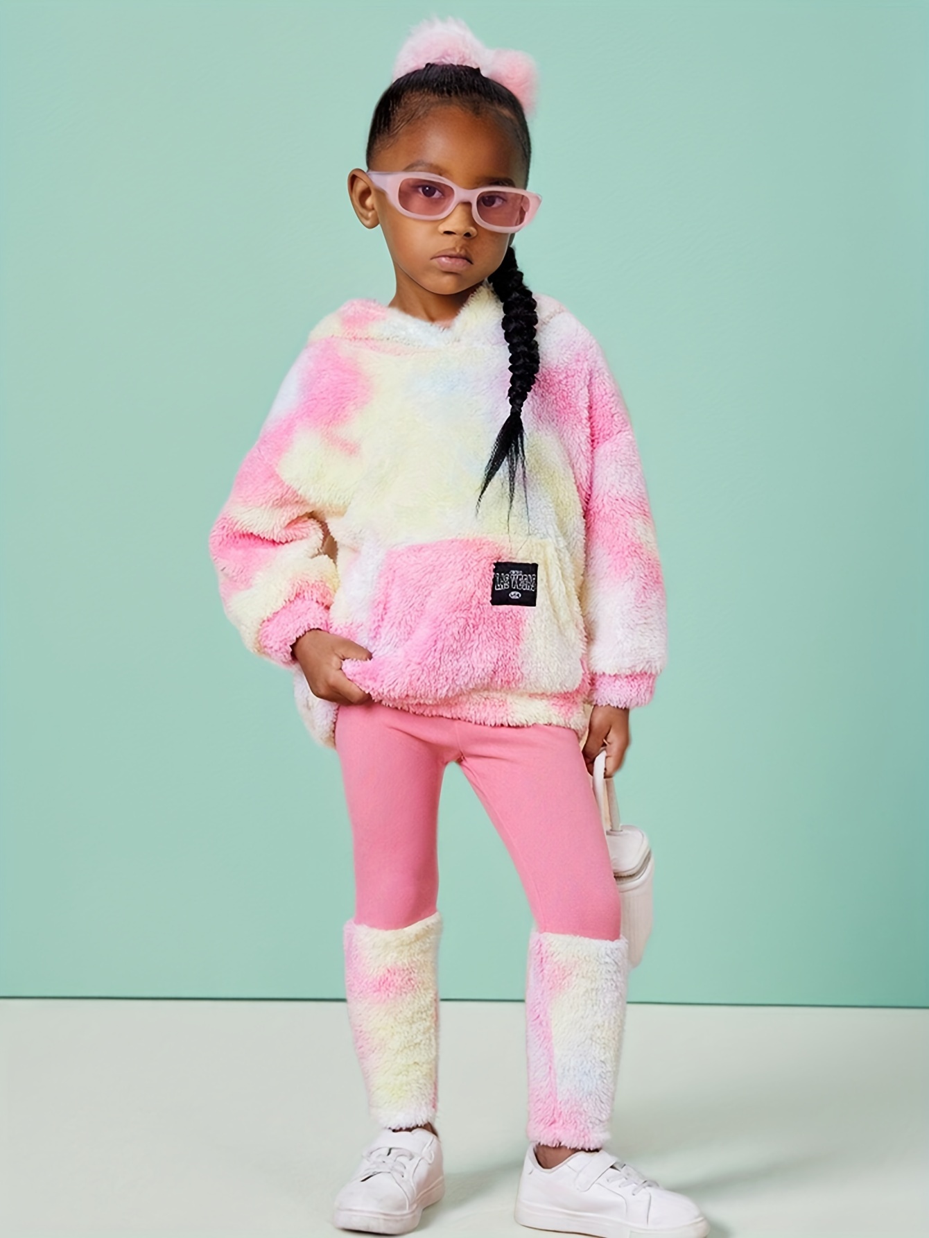 Girls Leggings Fall 2-Piece Tie Dye Stretch Comfort Ages 3+ - 图片 2