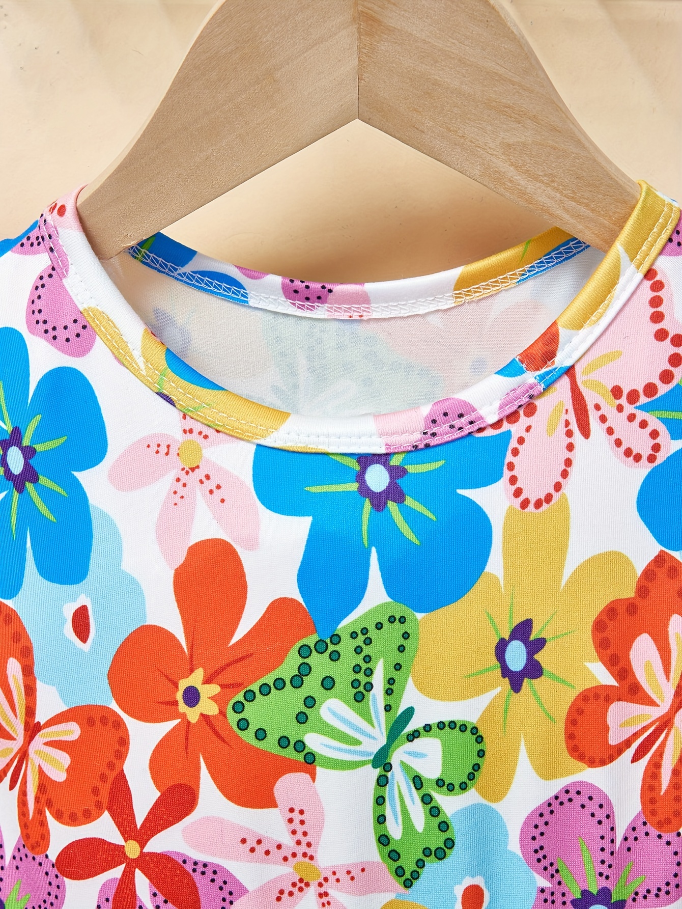 Girls Dress Summer Tropical Floral Stretch Comfort Ages 1-8 - 图片 3