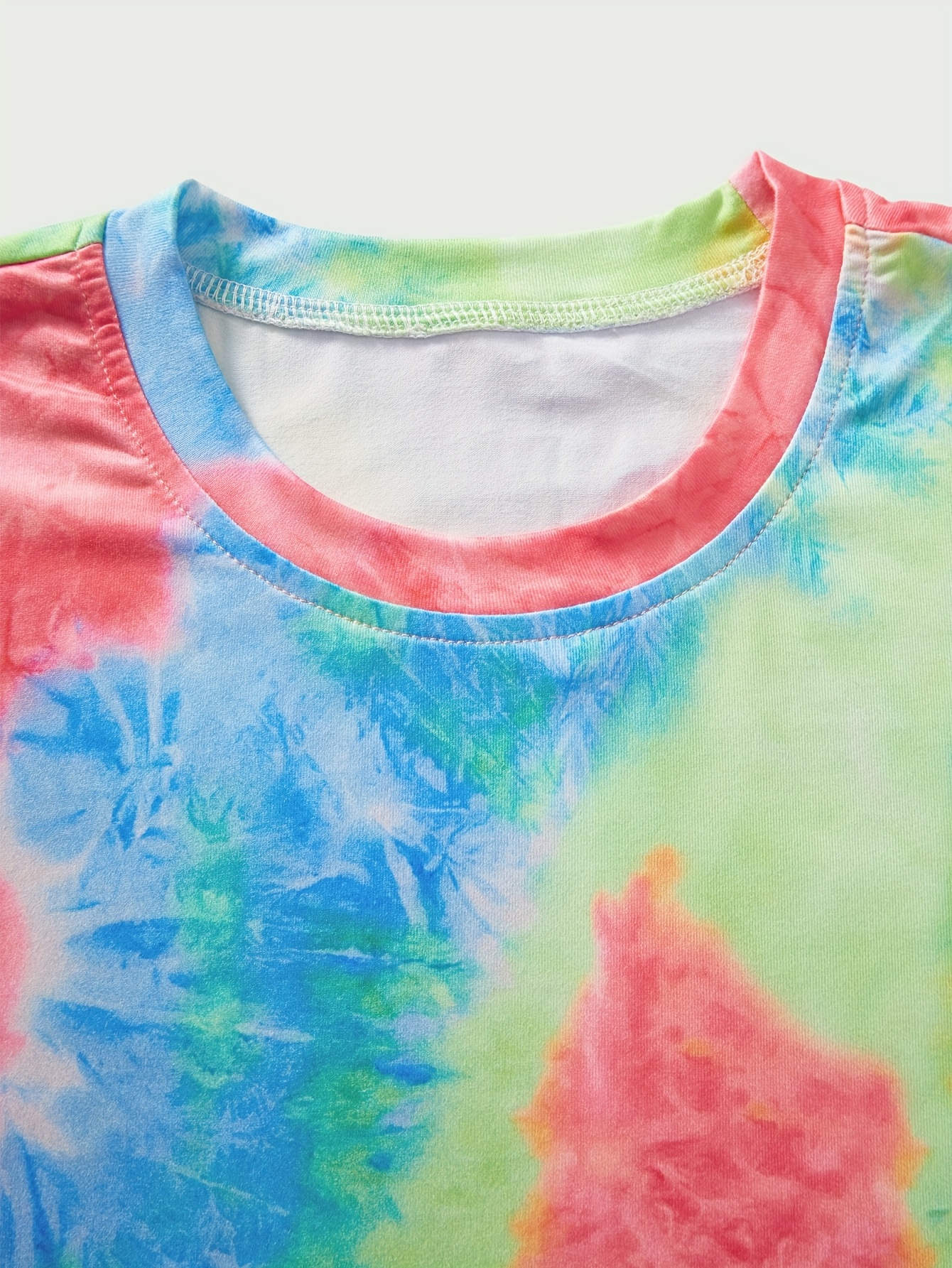 Girls T-Shirt Set Spring Fall 2-Piece Tie Dye Stretch Comfort Ages 1-8 - 图片 6