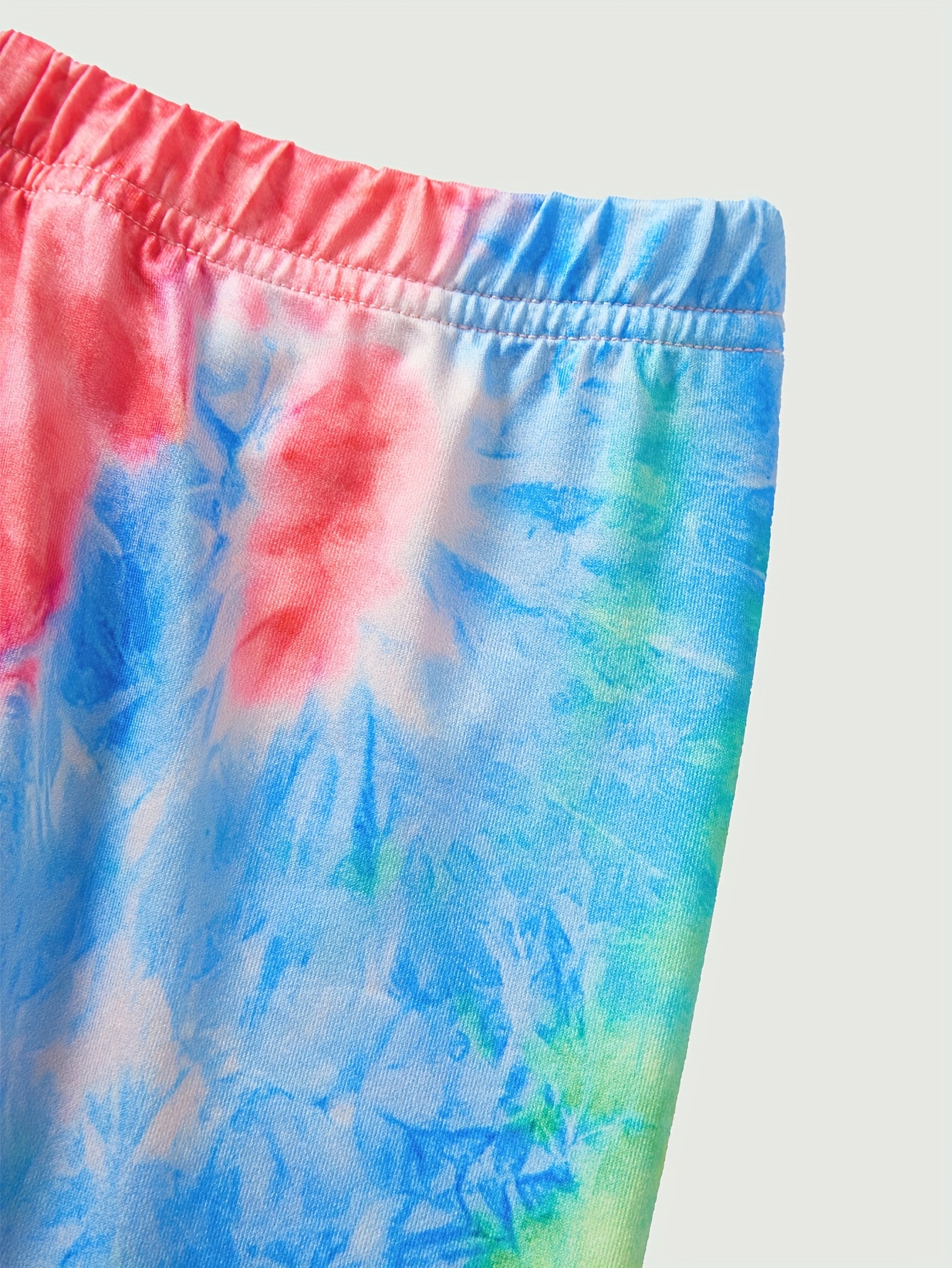 Girls T-Shirt Set Spring Fall 2-Piece Tie Dye Stretch Comfort Ages 1-8 - 图片 7