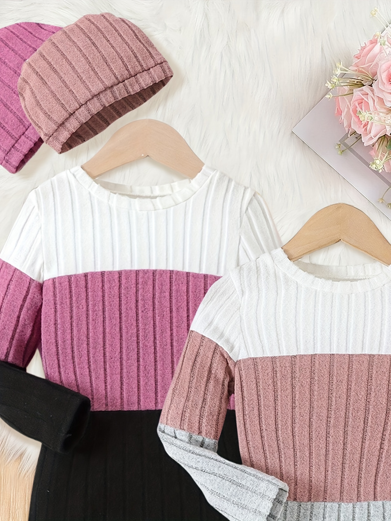 Girls Dress Spring Fall 2-Piece Stretch Comfort Ages 3+ - 图片 2