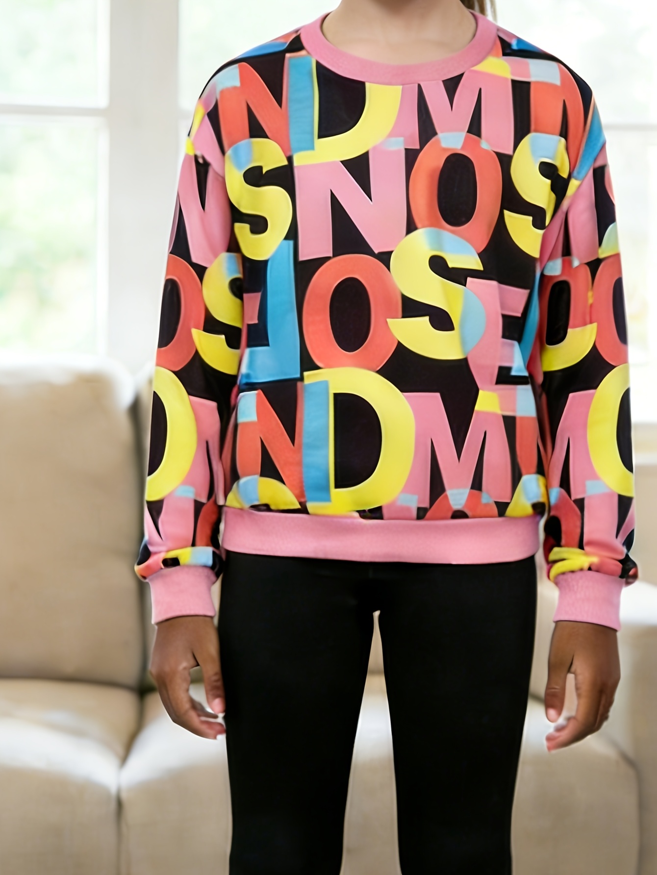 Girls Leggings Spring Fall 2-Piece Letter Print Stretch Ages 1-8 - 图片 4