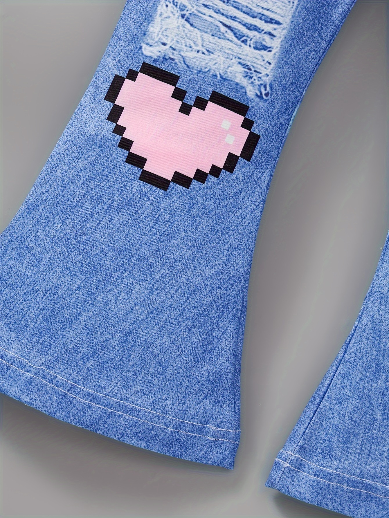 Girls Flare Pants Spring Fall 2-Piece Letter Print Stretch Ages 1-8 - 图片 5