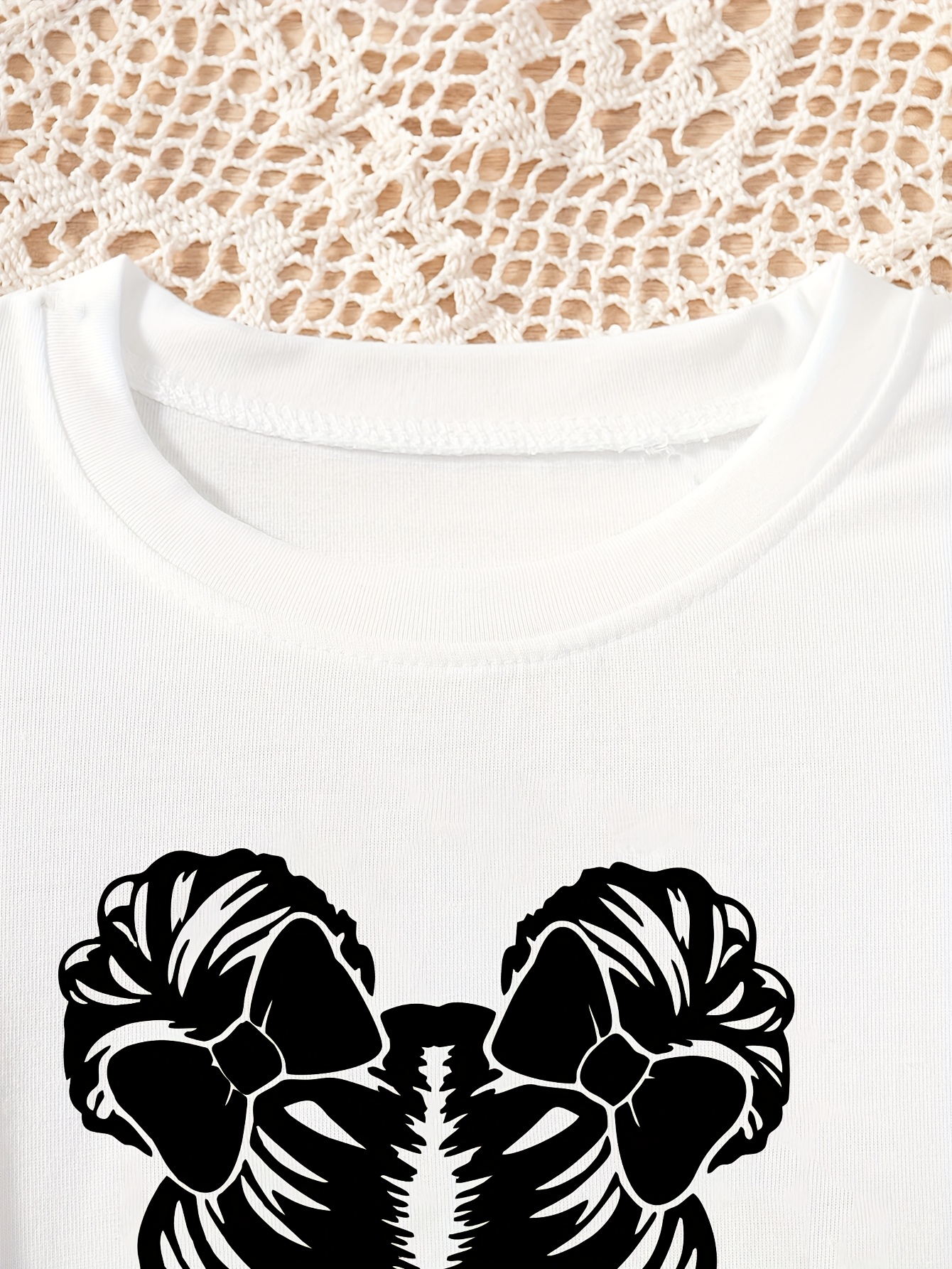 Girls T-Shirt Set Summer 2-Piece Leopard Print Letter Print Stretch - 图片 4