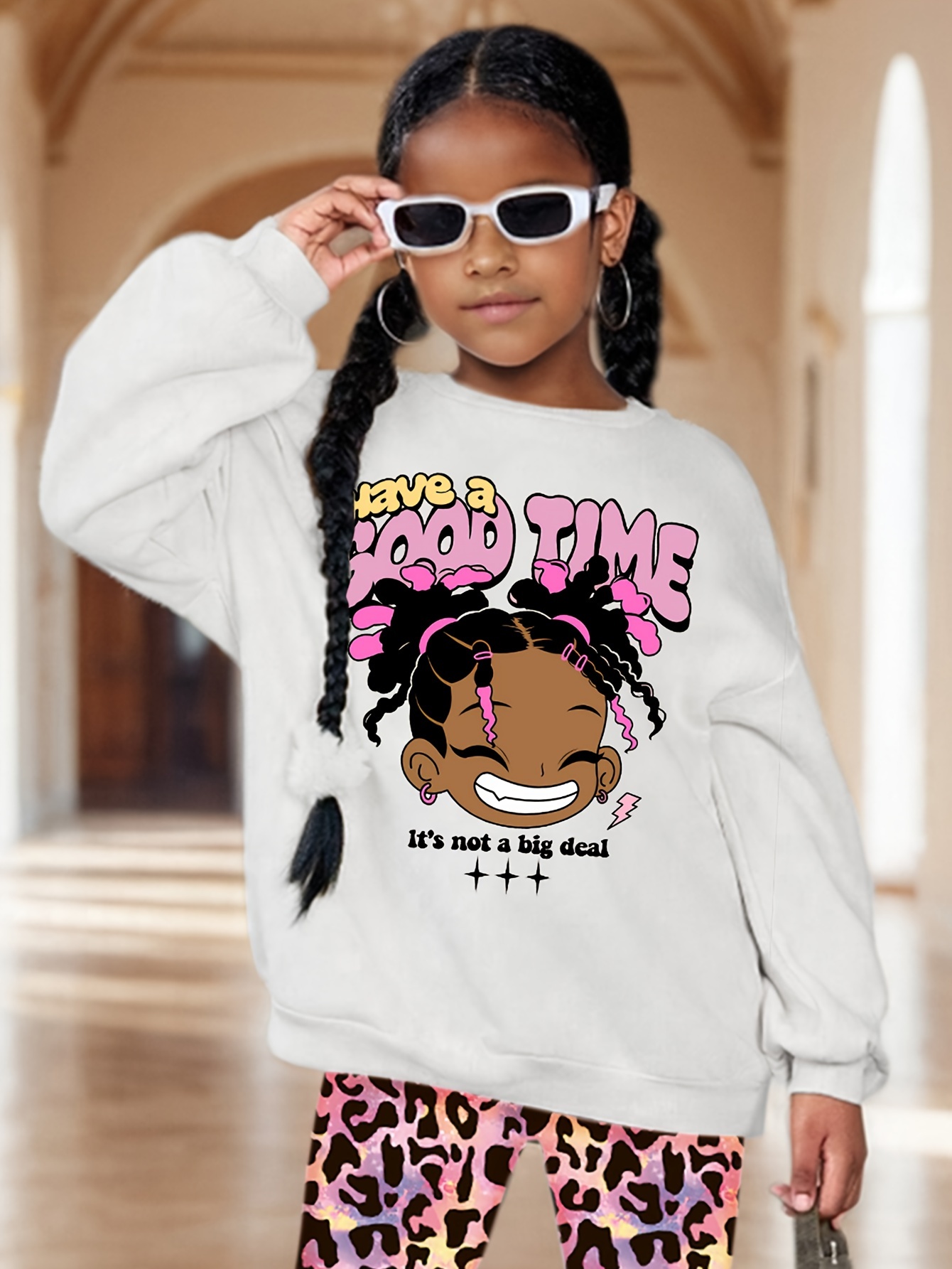 Girls Leggings Spring Fall 2-Piece Leopard Print Graphic Stretch - 图片 3