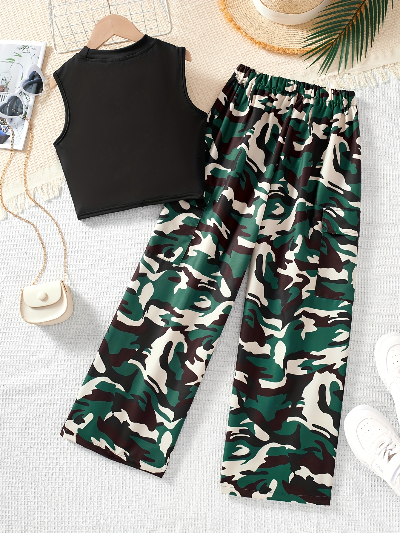 Girls Outfit Set Spring Summer 2-Piece Stretch Comfort Teen Girls - 图片 3