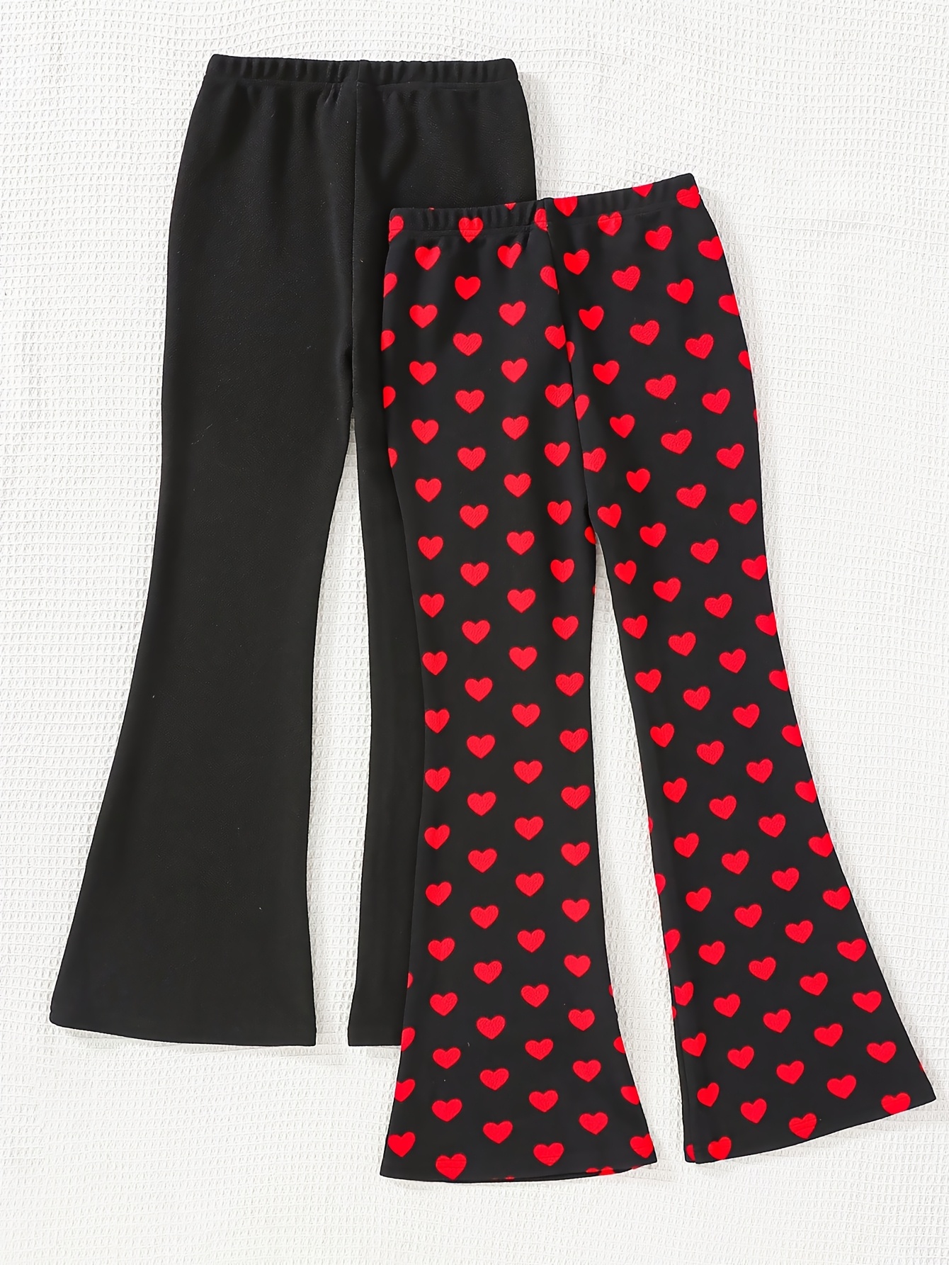 Girls Flare Pants All Season 2-Piece Solid Stretch Ages 3+ - 图片 3