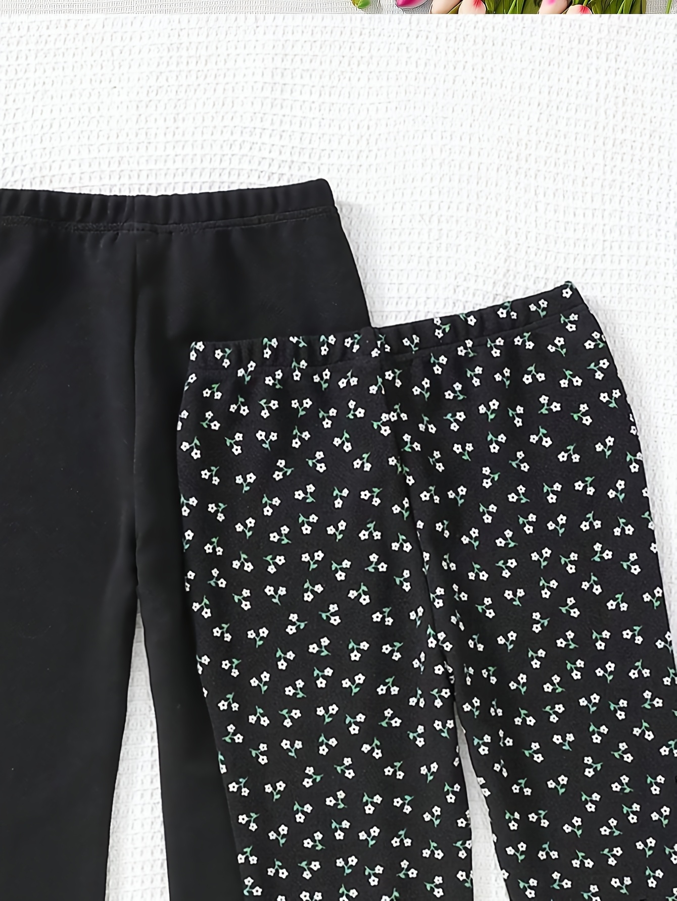 Girls Flare Pants All Season 2-Piece Solid Stretch Ages 3+ - 图片 6