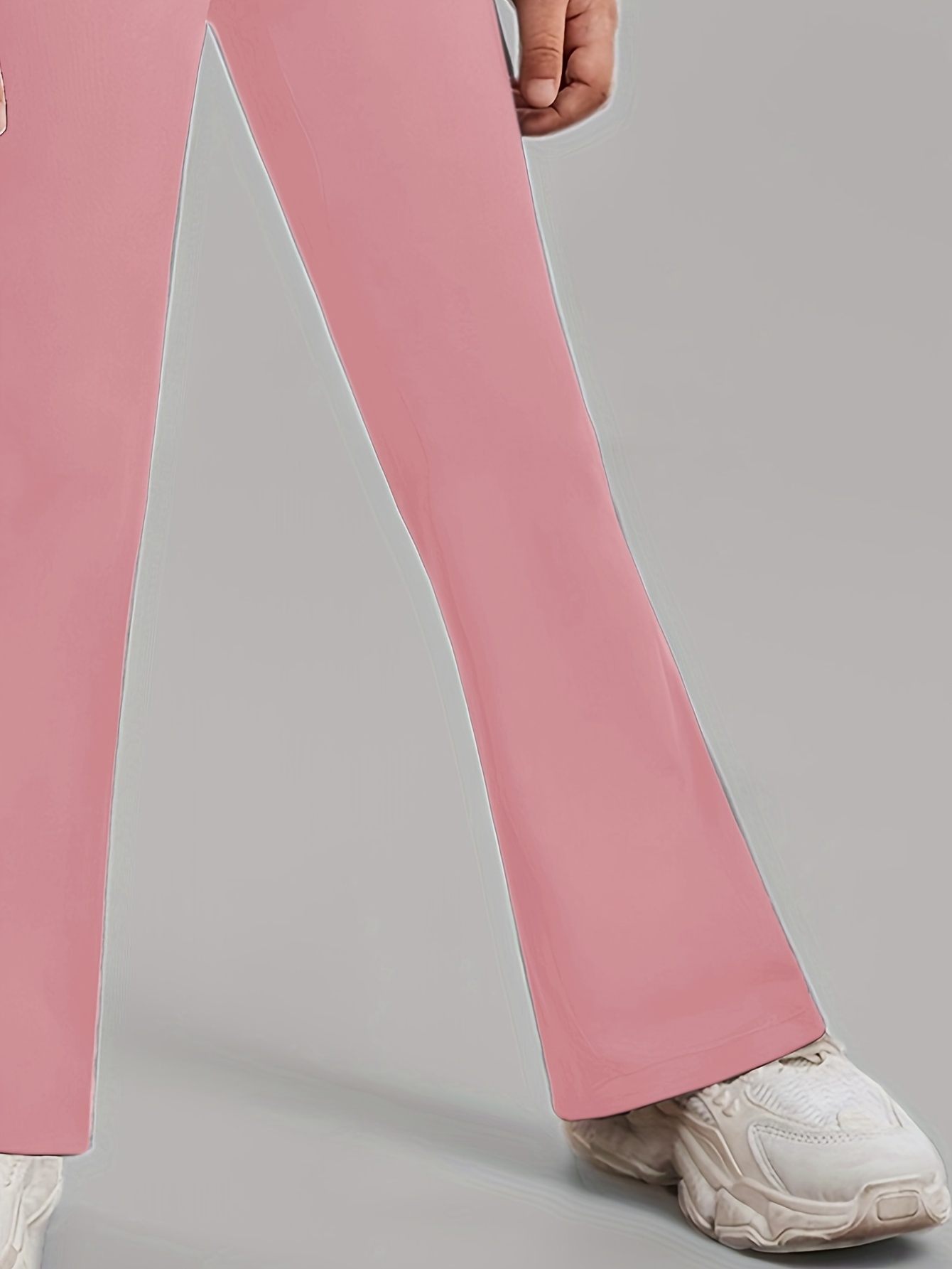 Girls Flare Pants All Season Letter Print Solid Stretch Ages 3+ - 图片 11