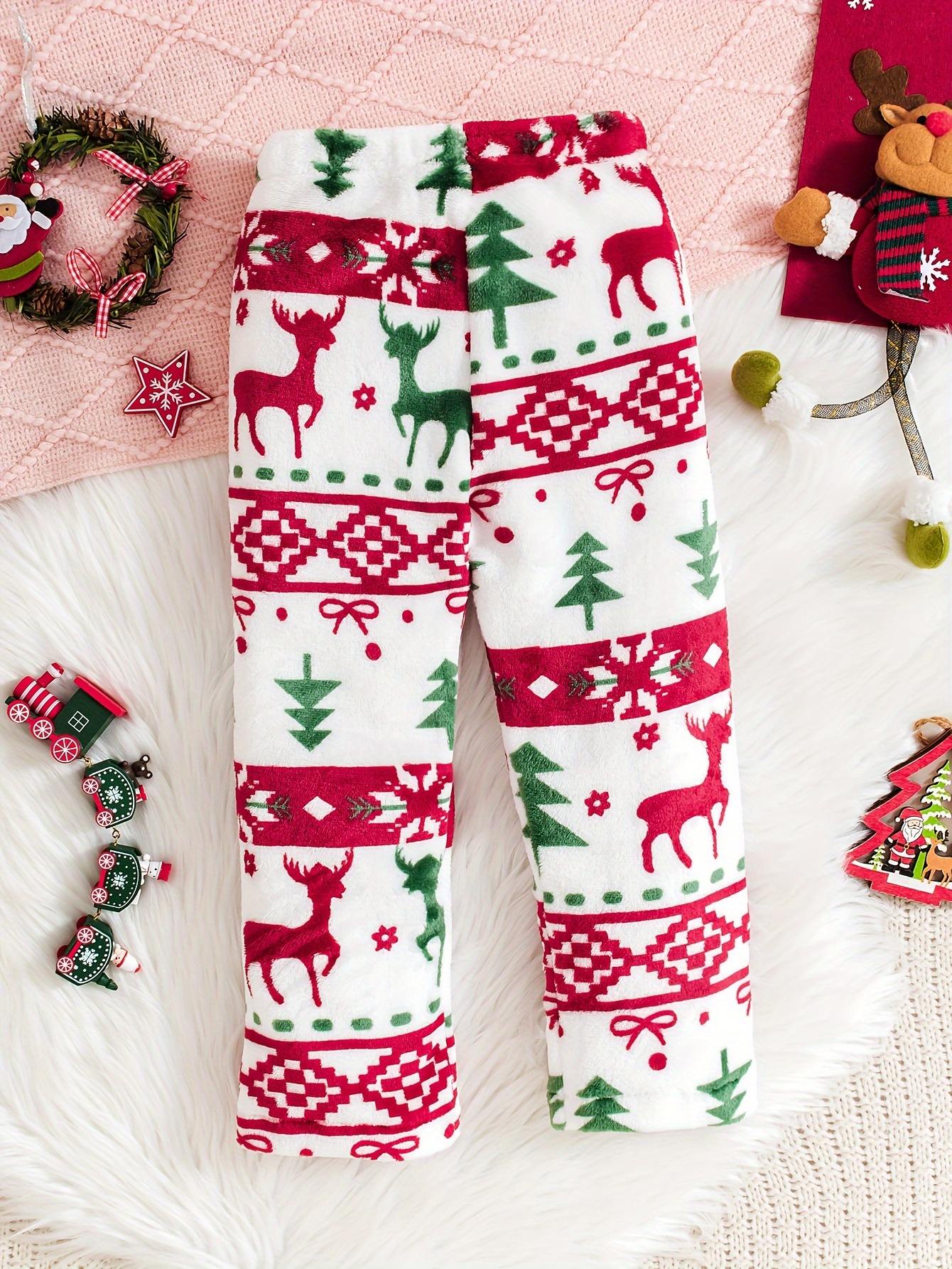 Girls Pants Set Fall Christmas Stretch Comfort Ages 1-8 - 图片 2