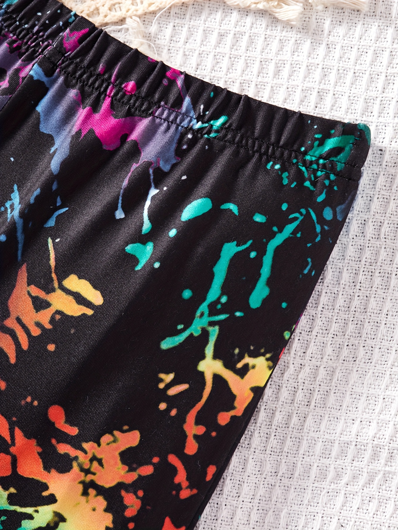 Girls Flare Pants Spring Summer 2-Piece Tie Dye Stretch Ages 3+ - 图片 6