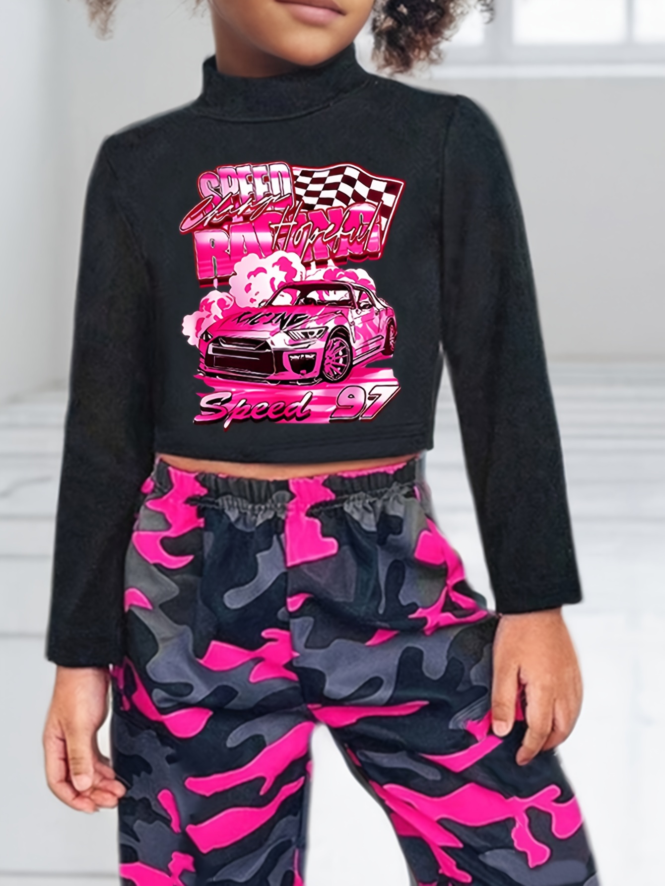 Girls Outfit Set Spring Fall 2-Piece Stretch Comfort Ages 3+ - 图片 21