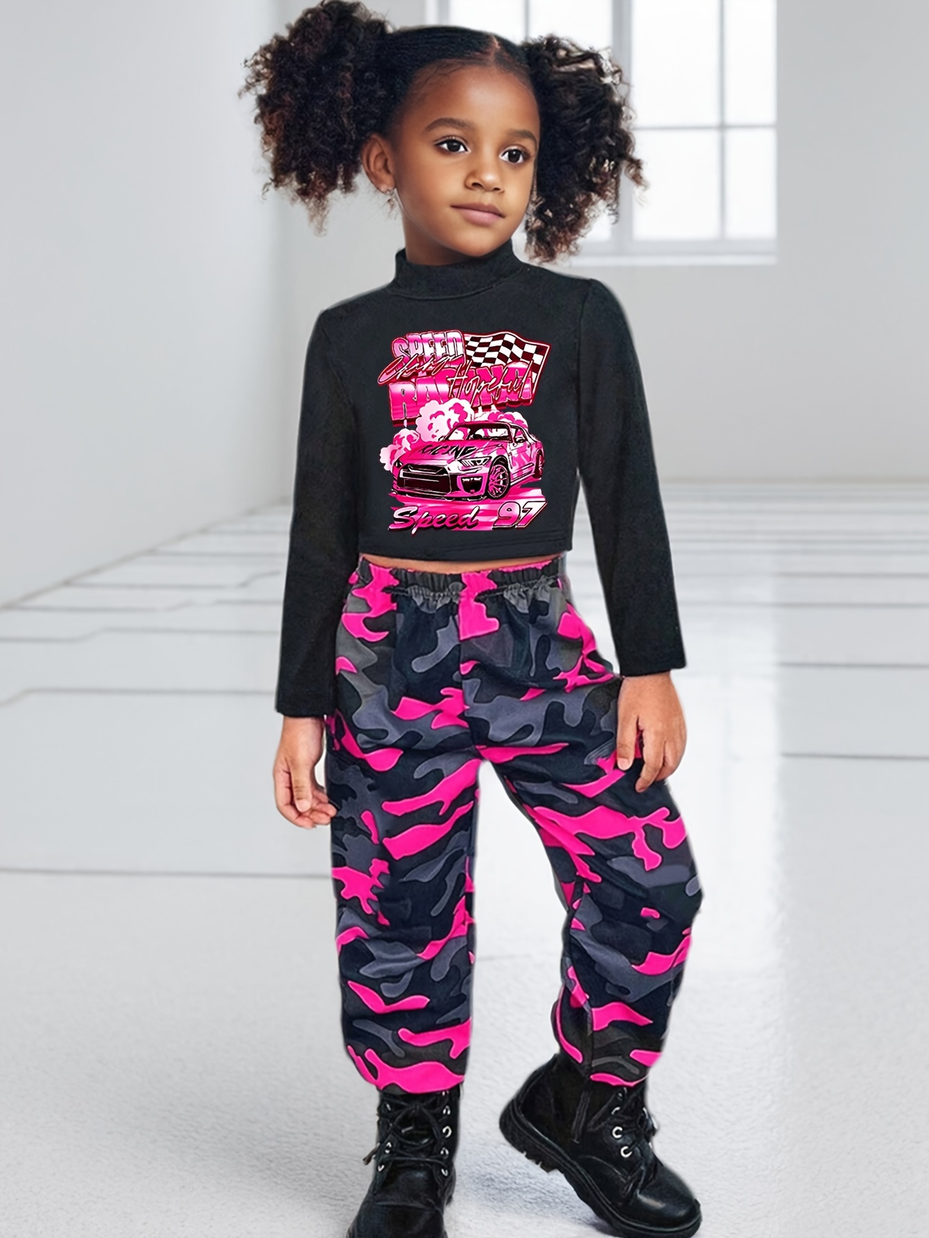 Girls Outfit Set Spring Fall 2-Piece Stretch Comfort Ages 3+ - 图片 22