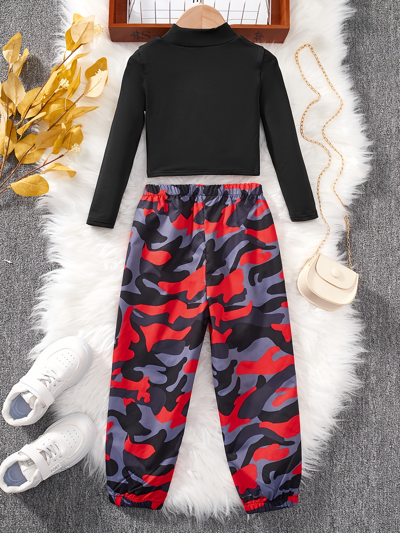 Girls Outfit Set Spring Fall 2-Piece Stretch Comfort Ages 3+ - 图片 11
