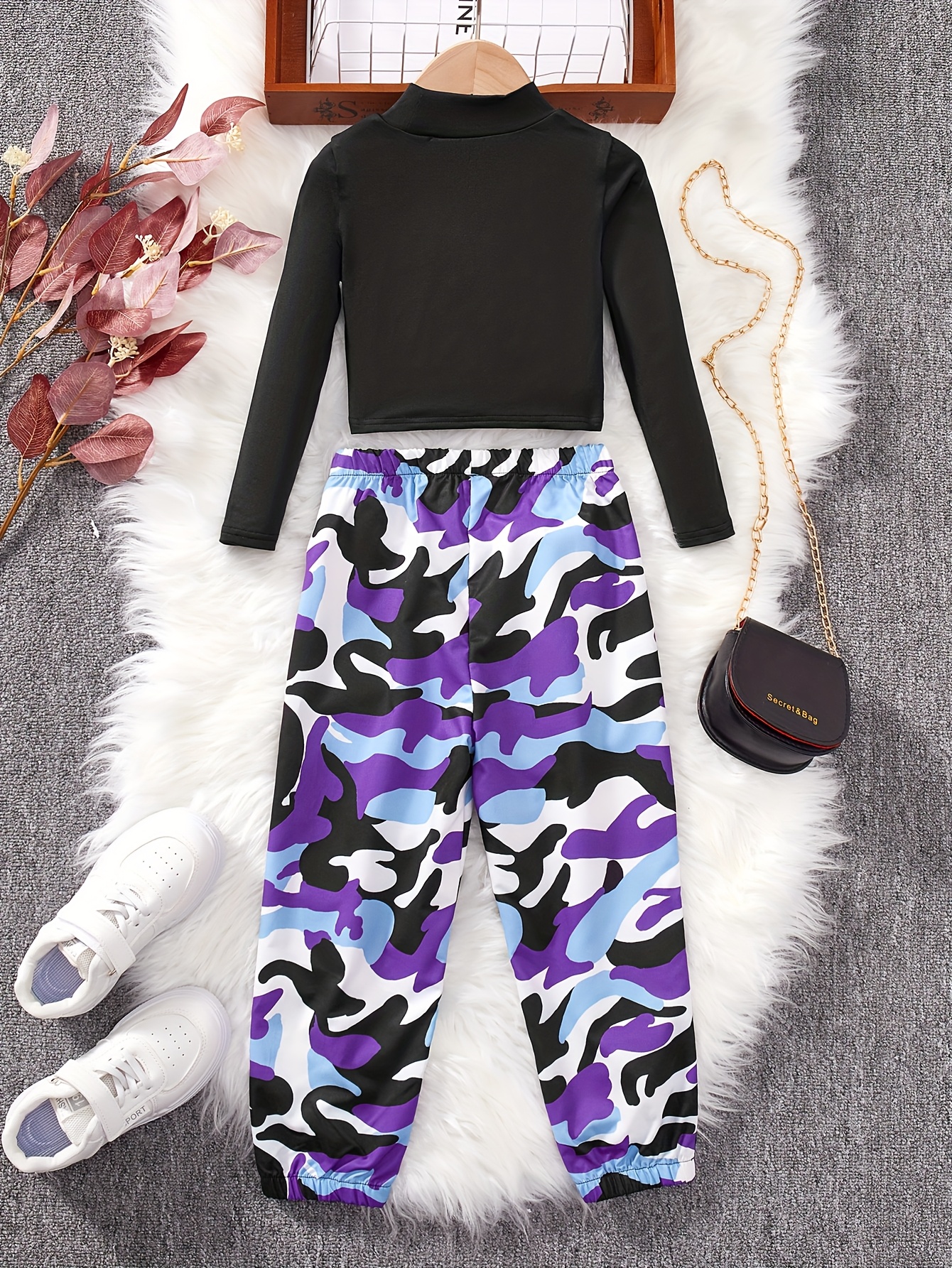 Girls Outfit Set Spring Fall 2-Piece Stretch Comfort Ages 3+ - 图片 6