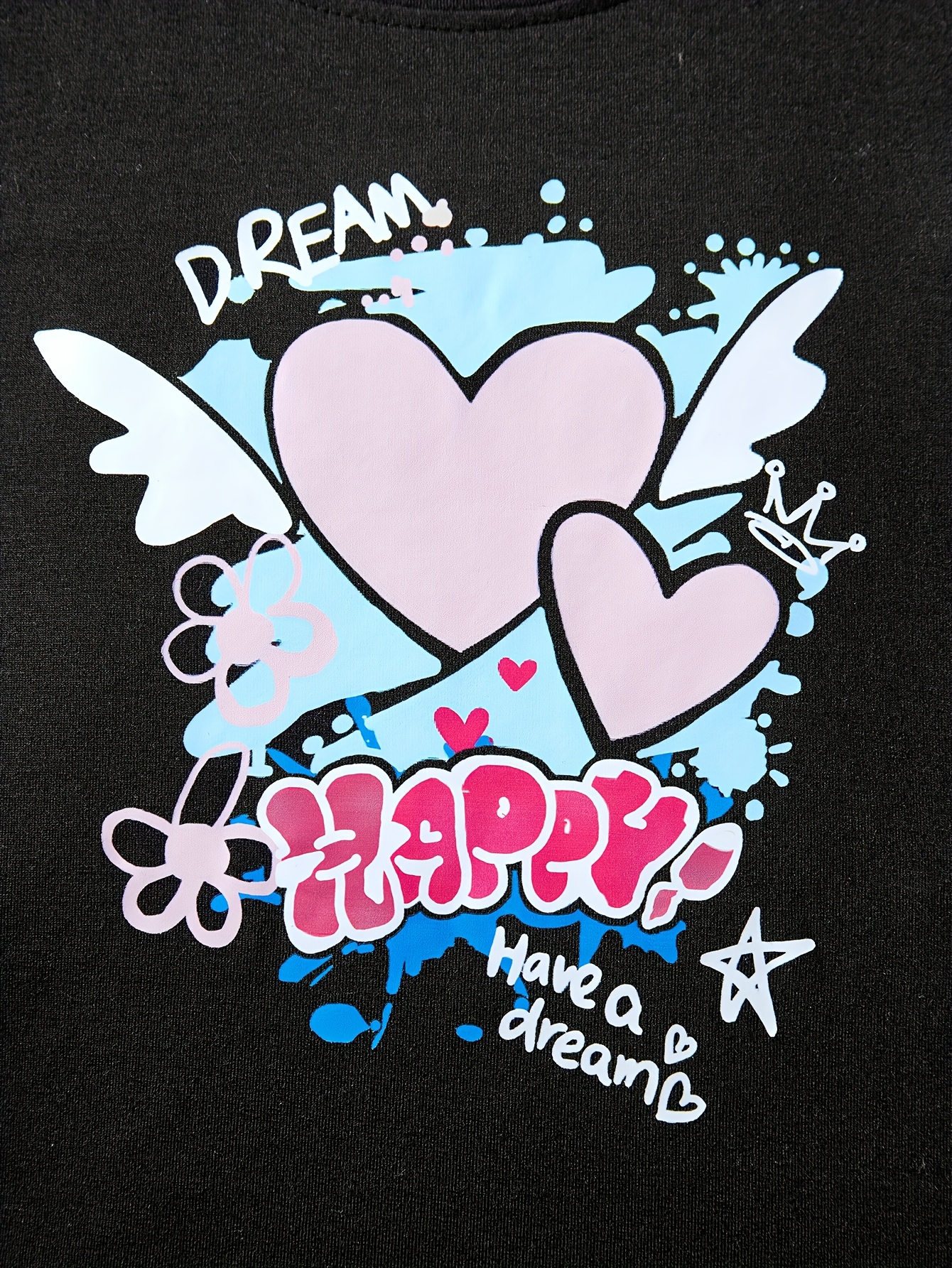 Girls T-Shirt Set Summer 2-Piece Graphic Stretch Comfort Teen Girls - 图片 4