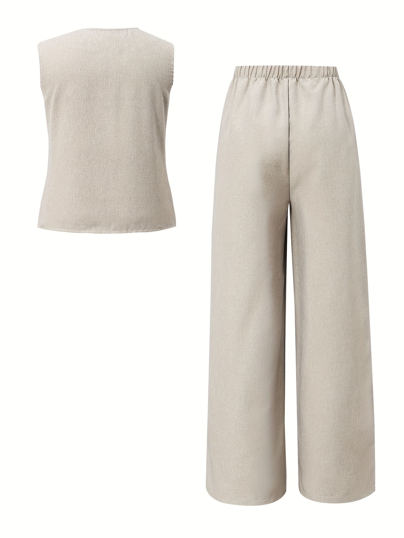 Girls Vest Pants Set Spring-Summer-Fall 2-Piece Solid Stretch Teen - 图片 3