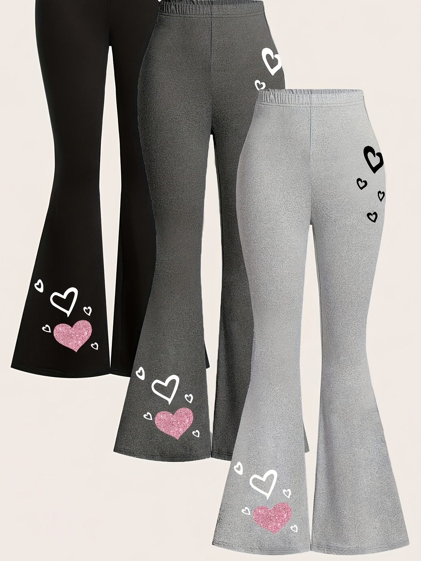 Teen Girls Flare Pants 3-Piece Set Graphic All Season Stretch - 图片 8
