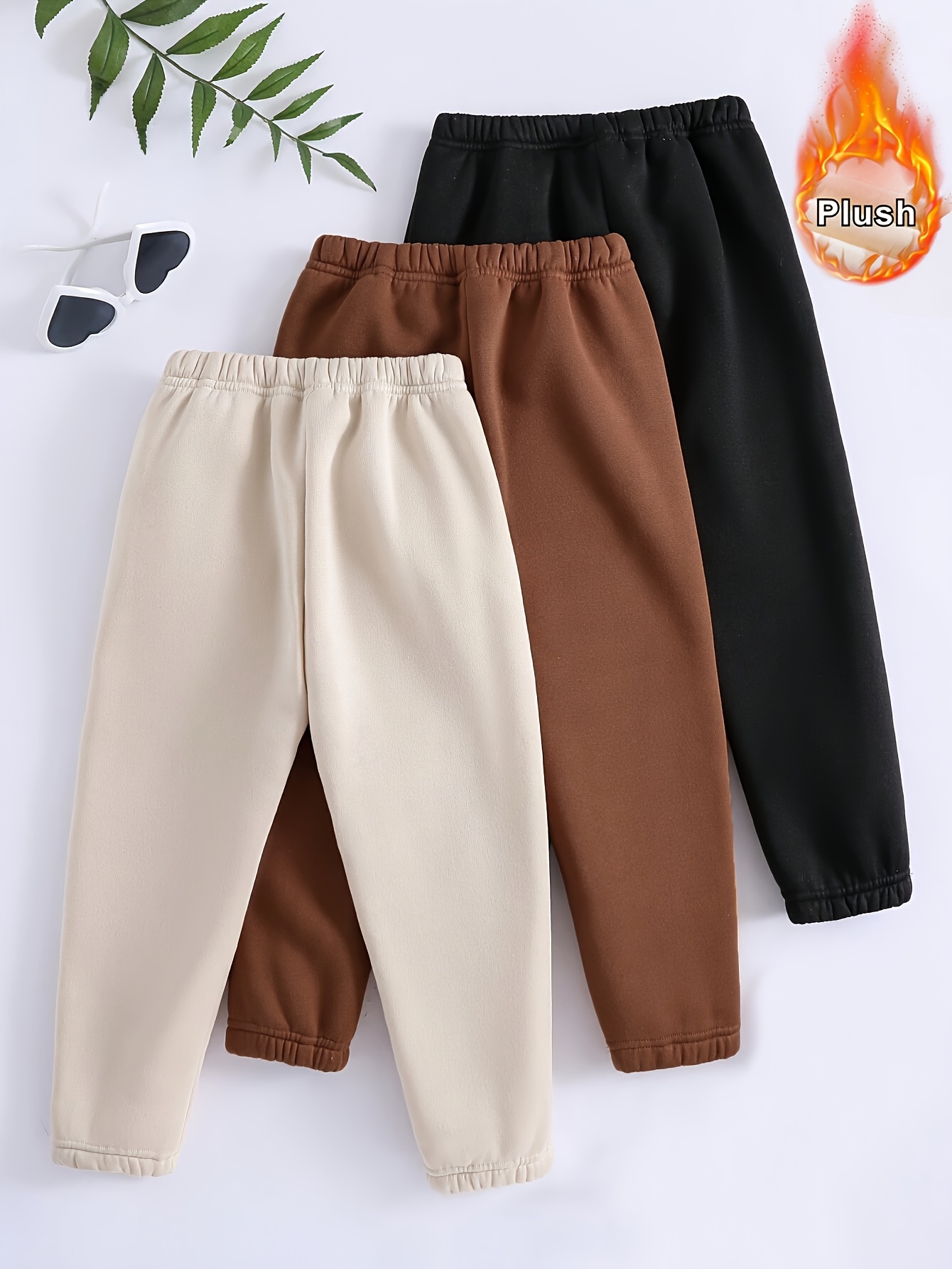 Girls Sweatpants 3-Piece Set Letter Print Fall Winter Stretch - 图片 2