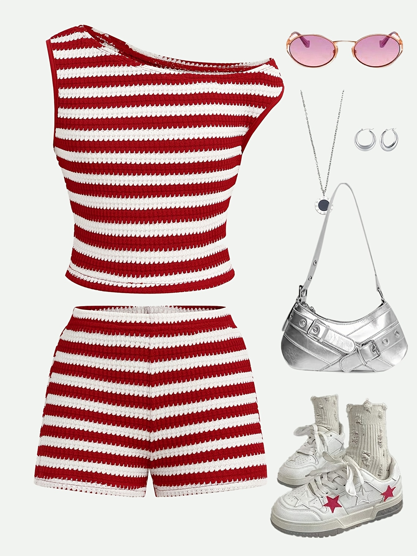 Teen Girls T-Shirt Shorts 2-Piece Set Graphic Spring Summer Stretch - 图片 2