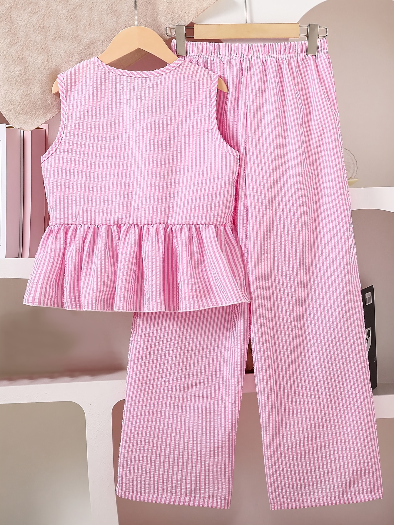 Teen Girls Pants 2-Piece Set Graphic Spring Summer Easy Care - 图片 2