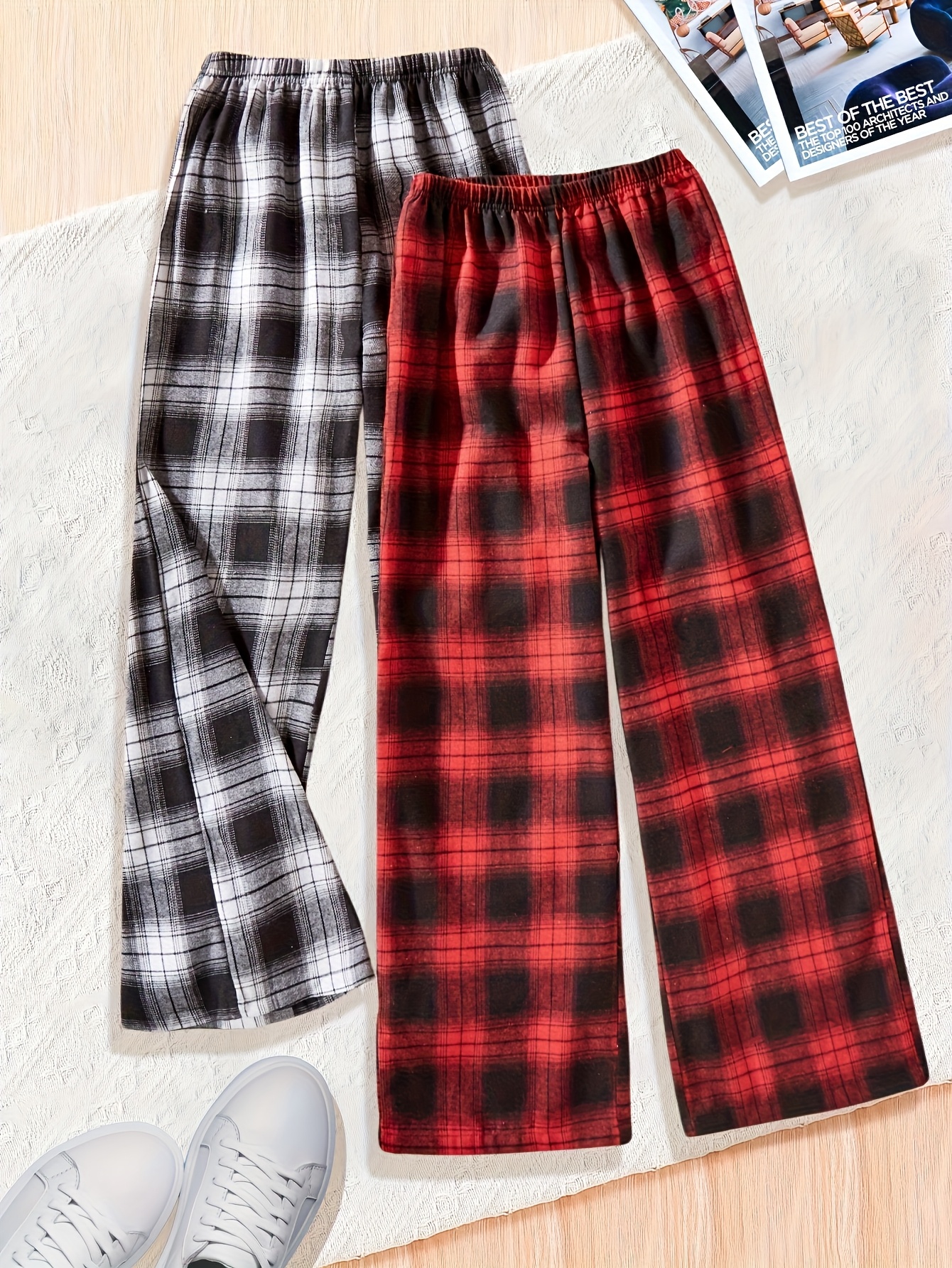 Girls Straight Leg Pants 2-Piece Set Christmas Fall Winter Easy Care - 图片 3