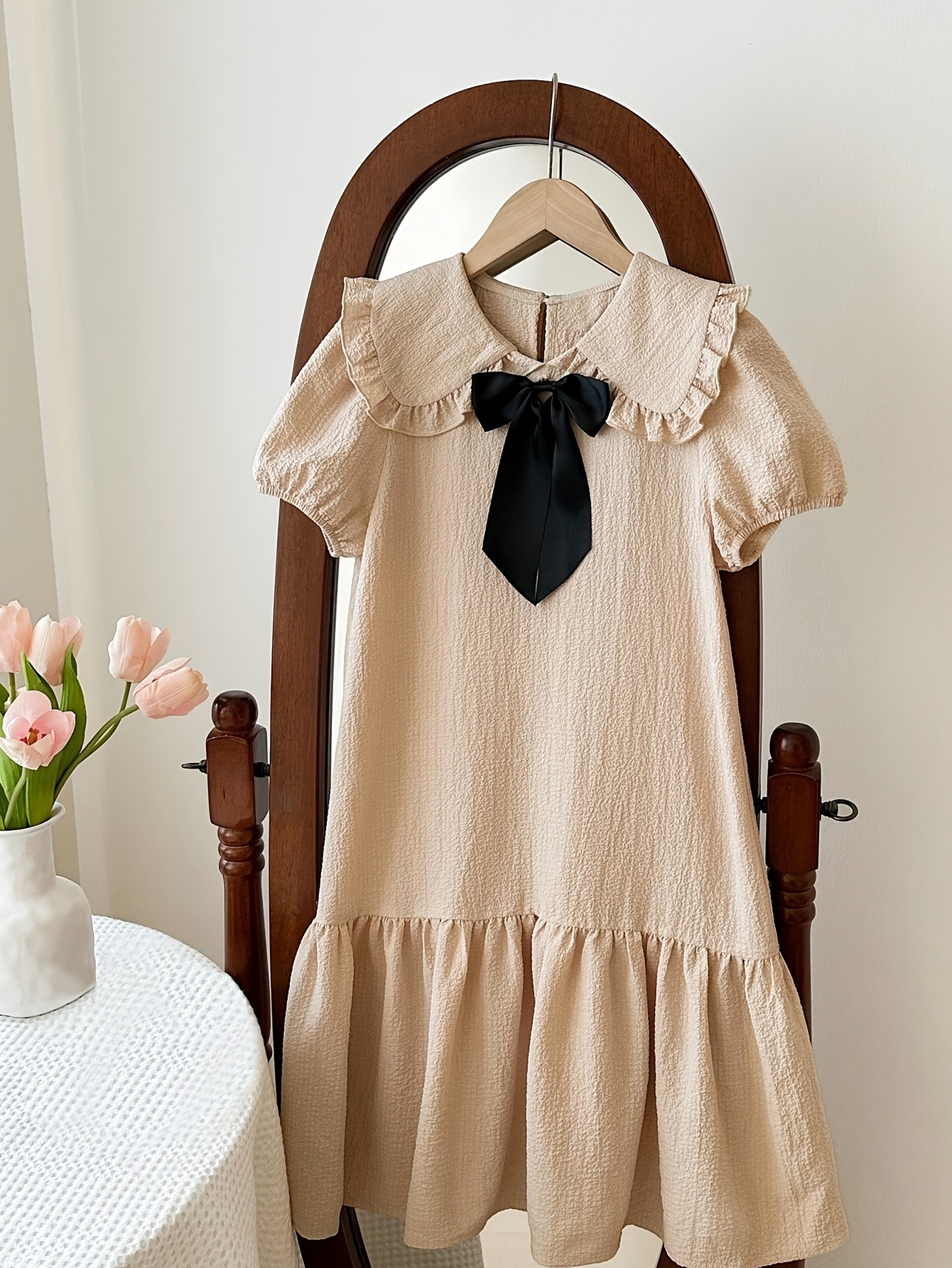 Teen Girls Dress 2-Piece Set Solid Spring Summer Easy Care - 图片 2