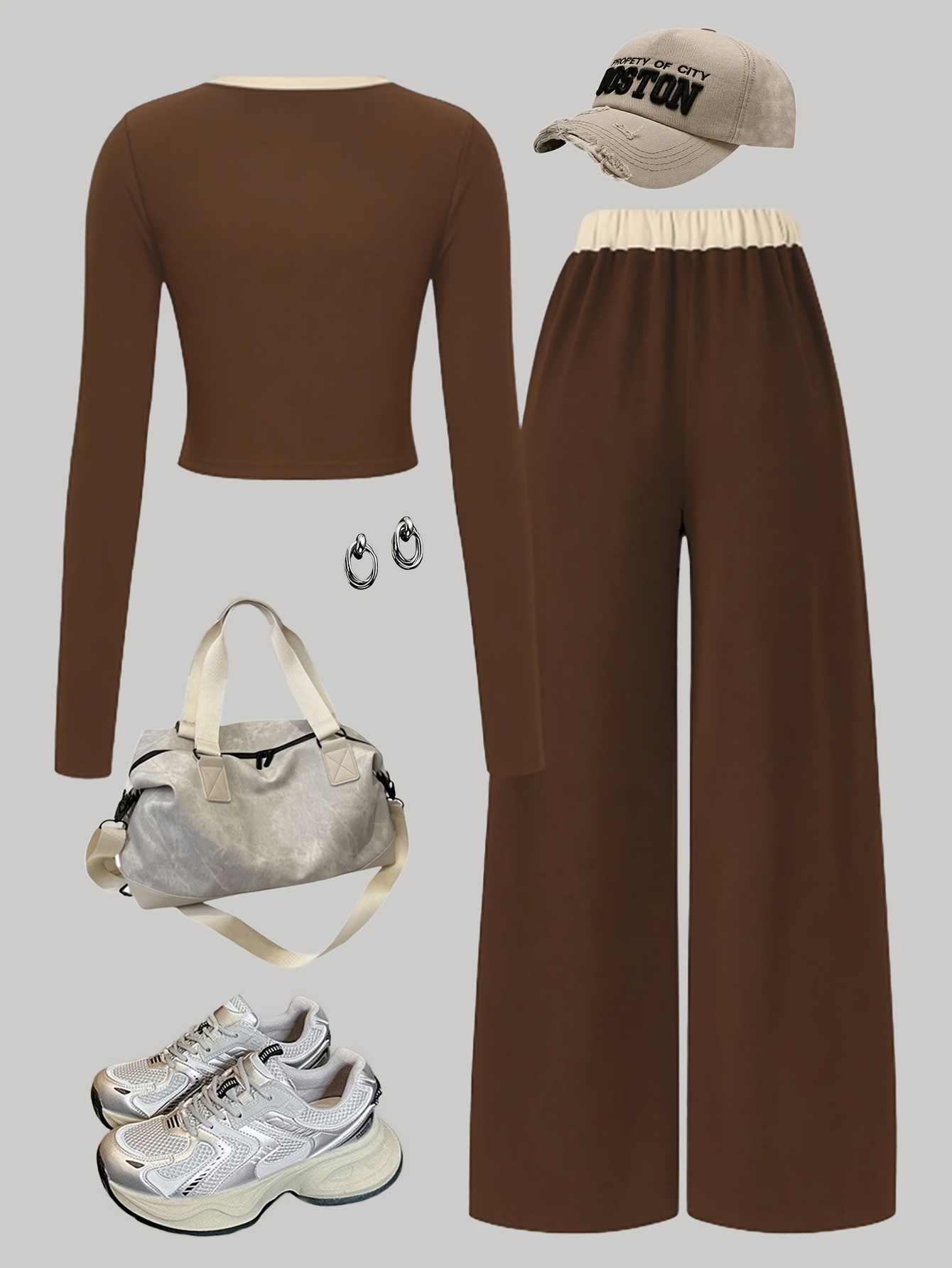 Teen Girls Loose Fit Straight Leg Pants 2-Piece Set Graphic Spring Summer - 图片 2