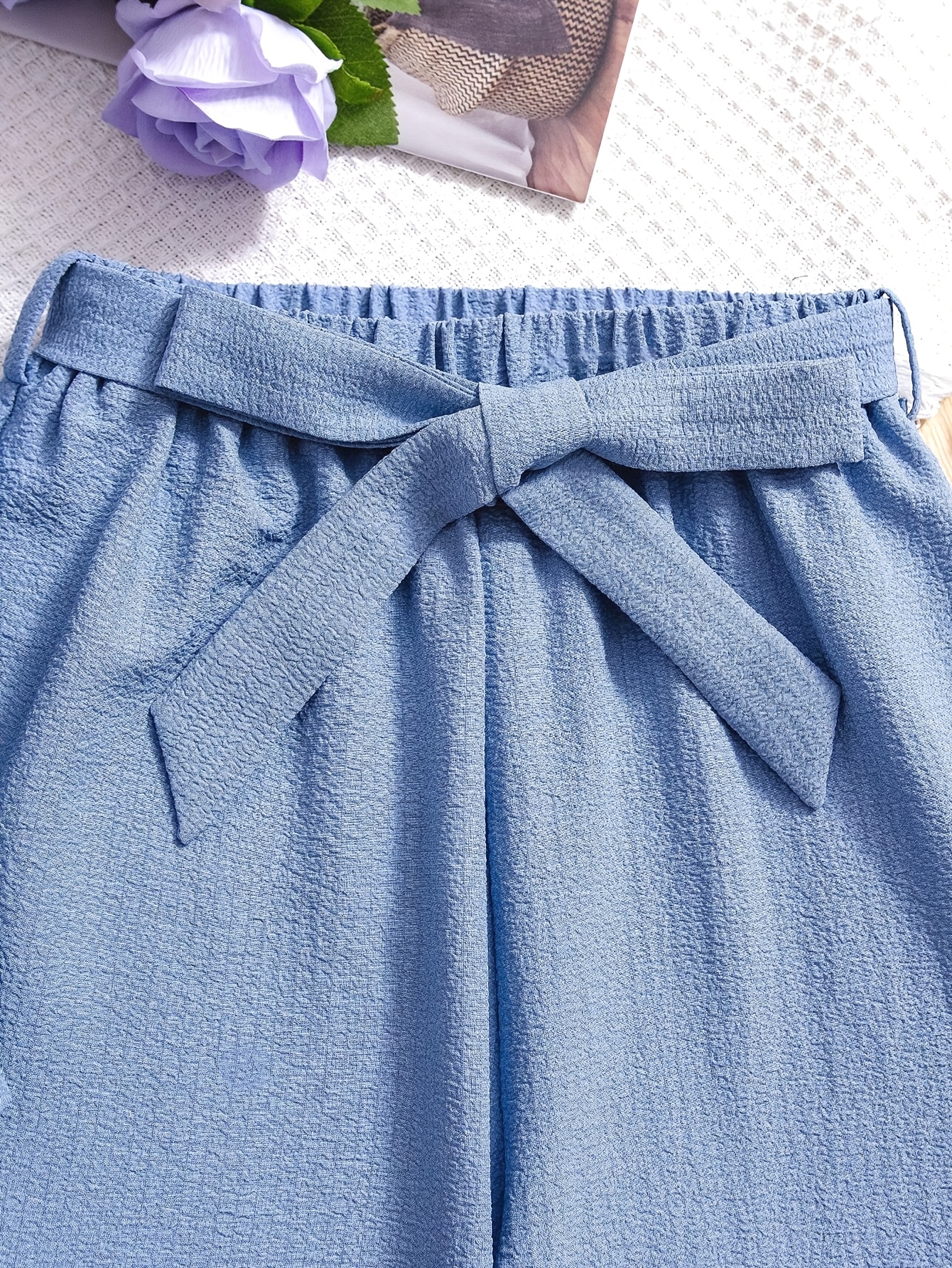 Teen Girls Straight Leg Pants 2-Piece Set Solid Spring Summer Easy Care - 图片 6