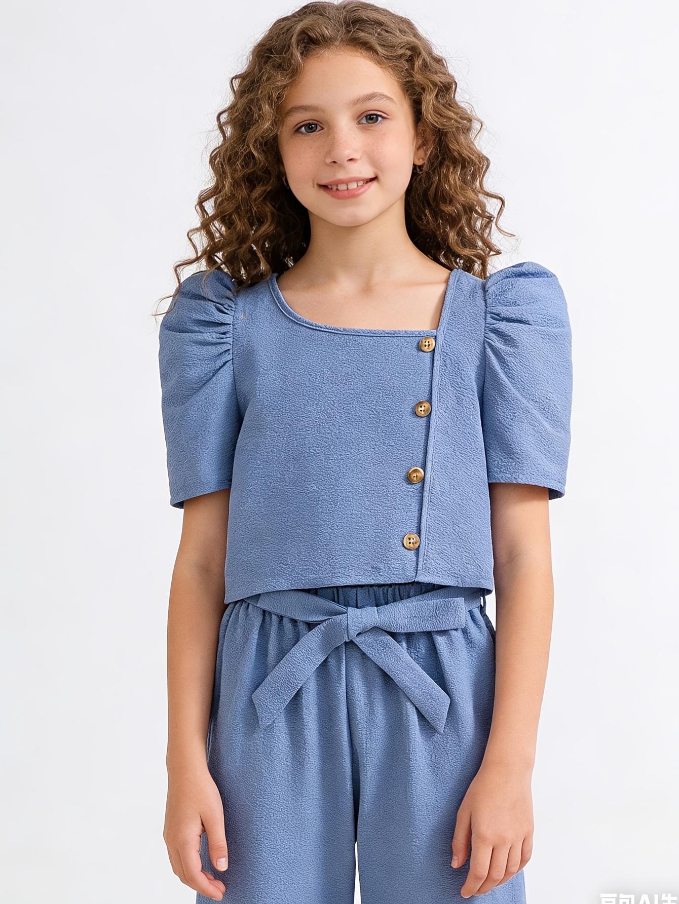 Teen Girls Straight Leg Pants 2-Piece Set Solid Spring Summer Easy Care - 图片 4
