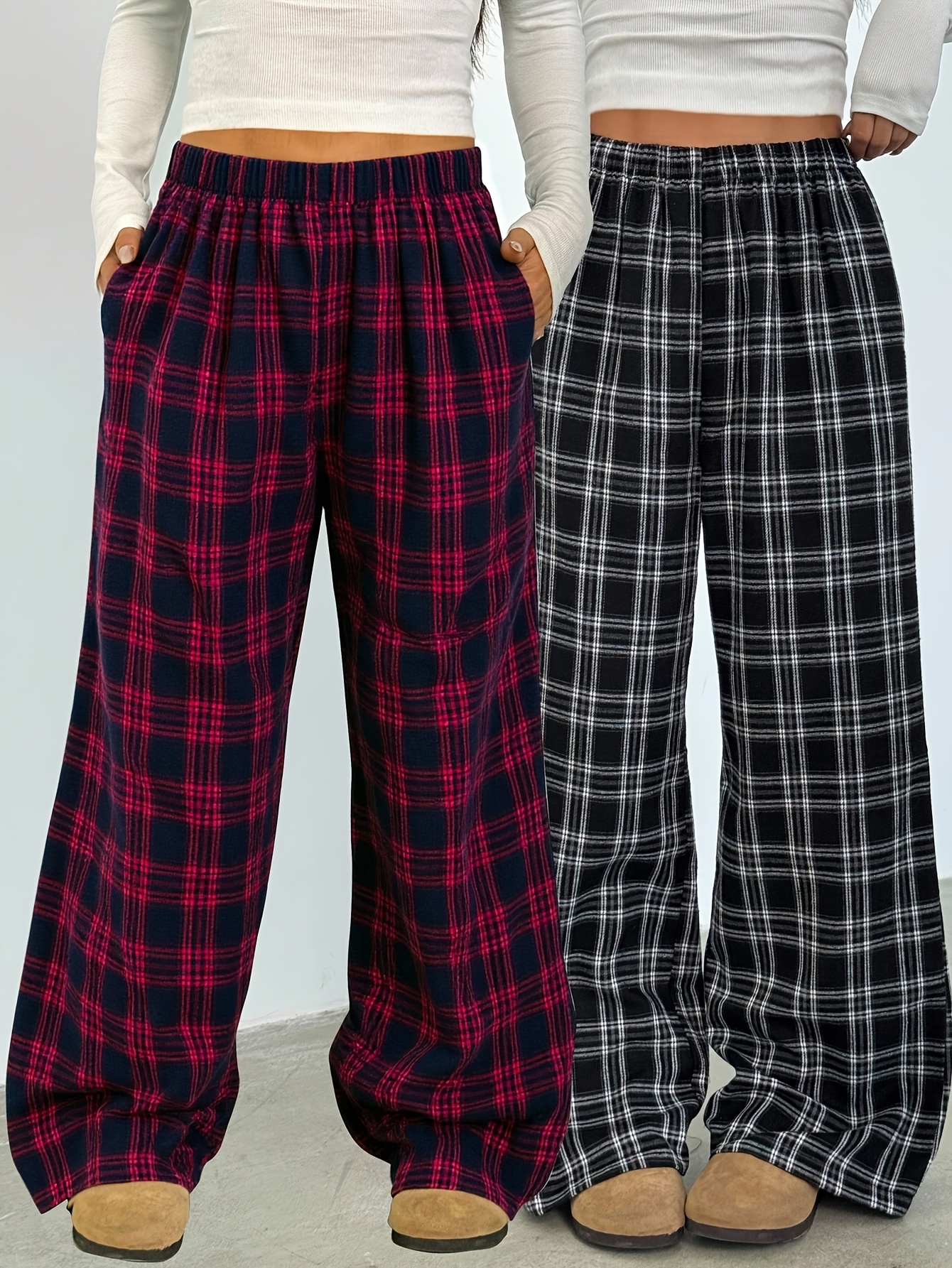 Teen Girls Streetwear Loose Fit Loose Pants 2-Piece Set Christmas All Season - 图片 2