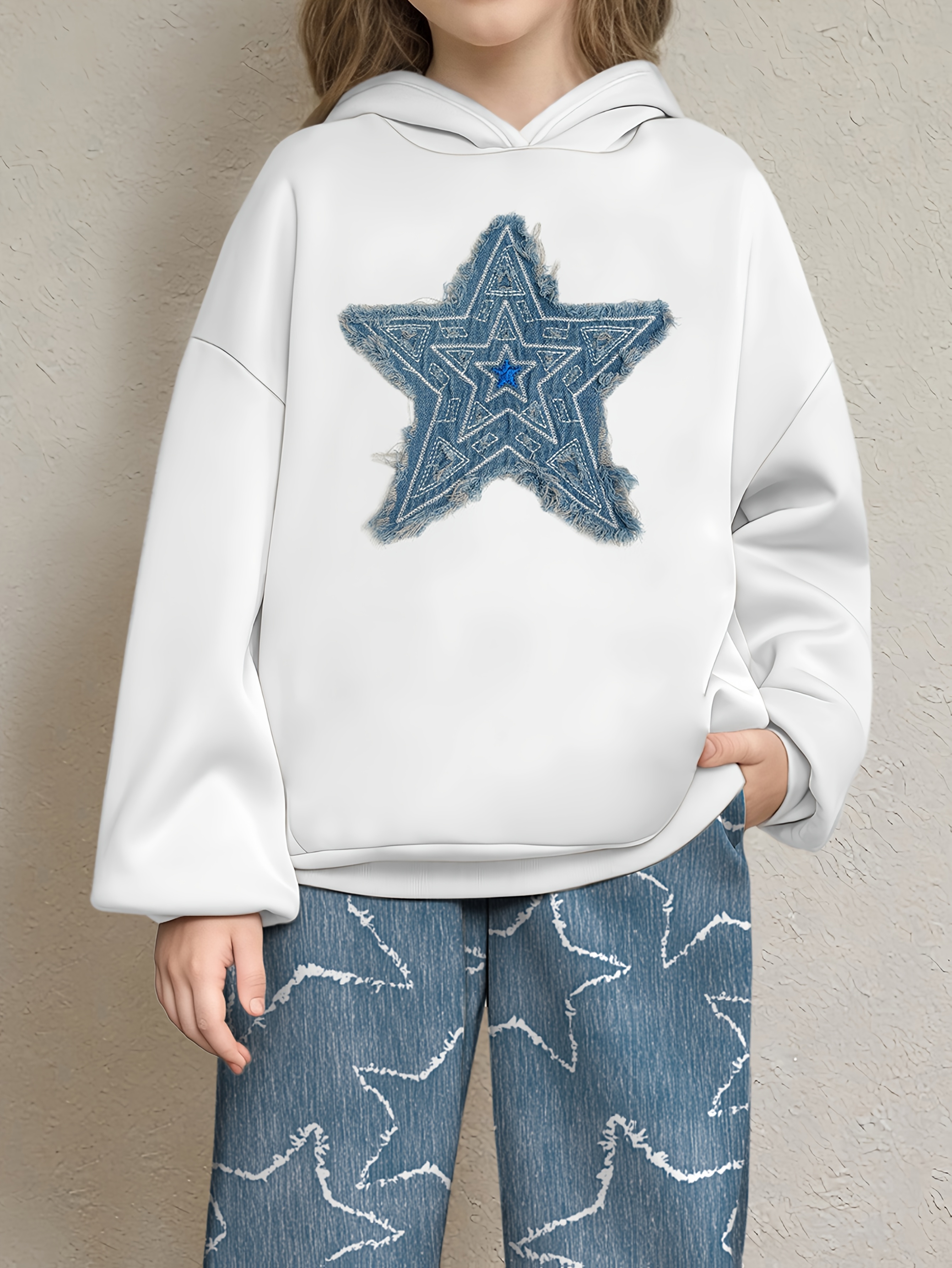 Girls Hoodie Wide Leg Pants 2-Piece Set Graphic Fall Winter Stretch - 图片 3