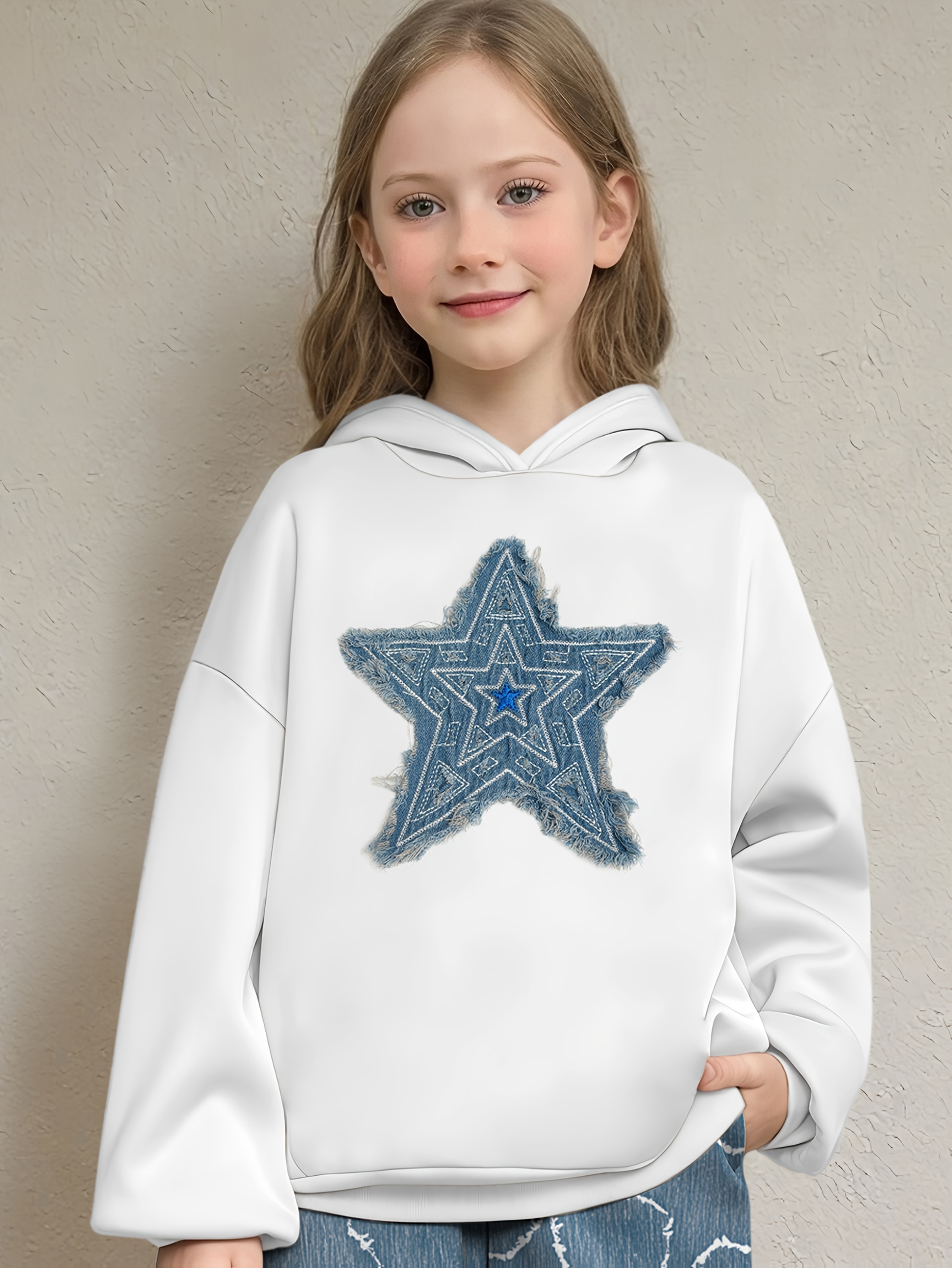 Girls Hoodie Wide Leg Pants 2-Piece Set Graphic Fall Winter Stretch - 图片 2