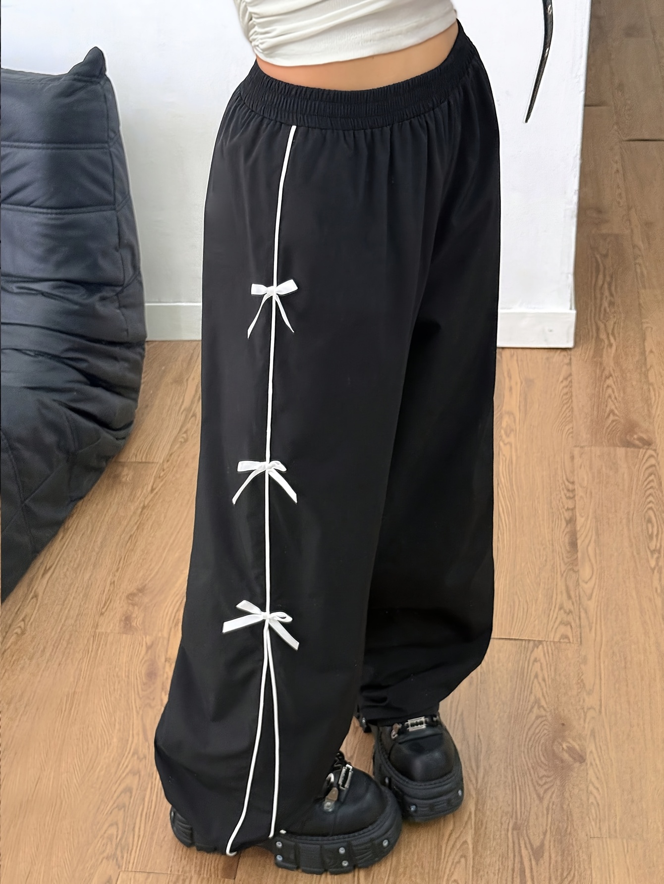 Teen Girls Streetwear Loose Fit Sweatpants Graphic Spring Summer Easy Care - 图片 2