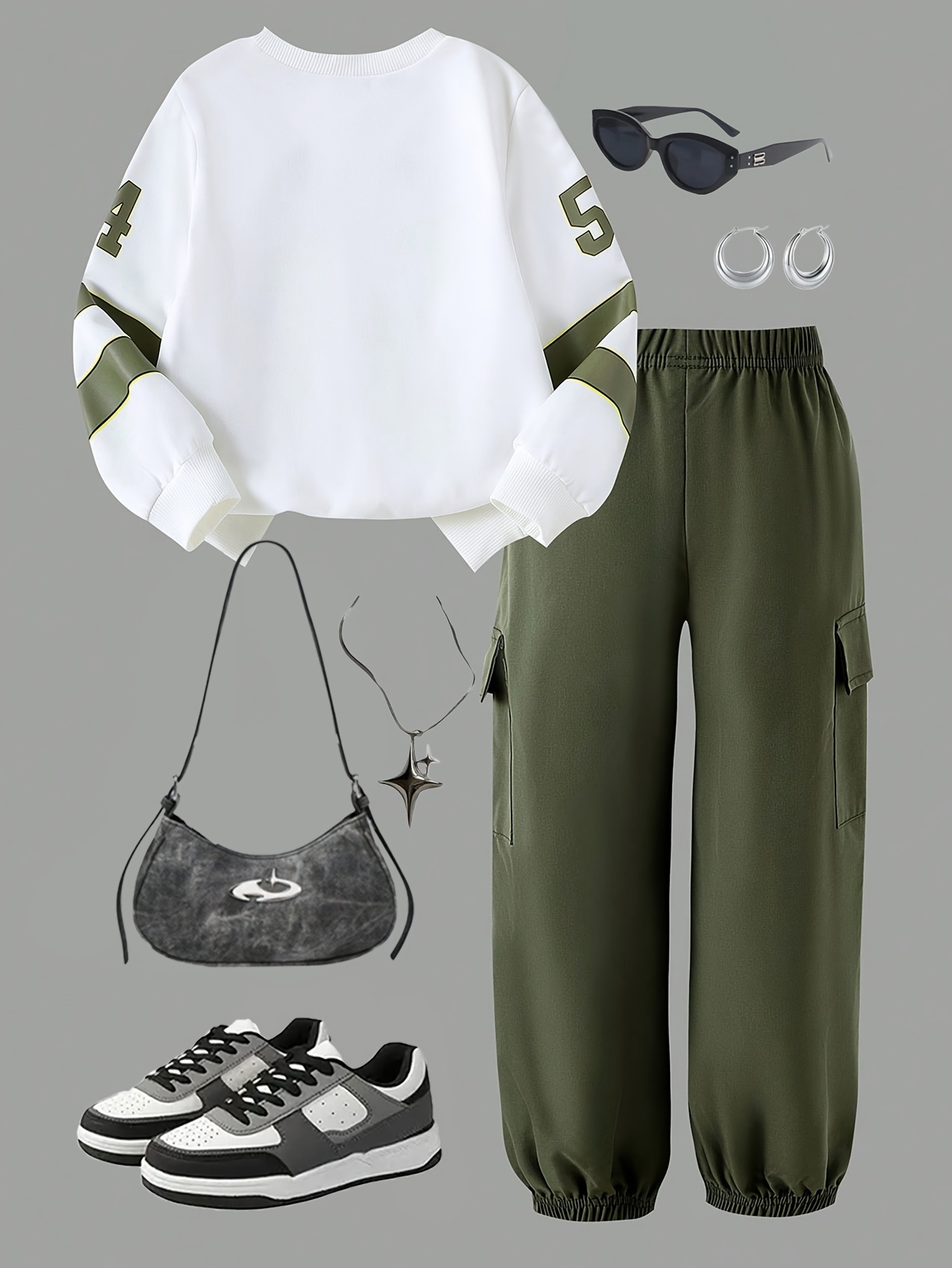 Teen Girls Sweatshirt Cargo Pants 2-Piece Set Graphic Spring Summer Easy Care - 图片 3