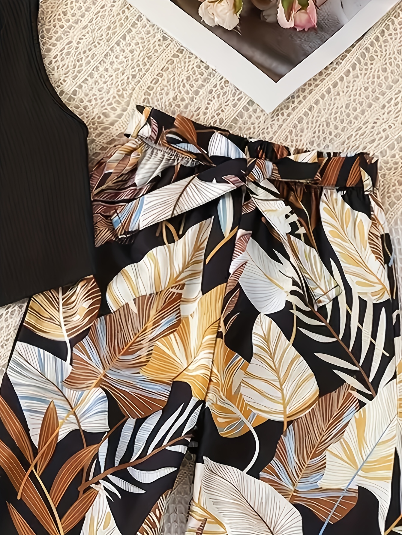 Kids Wide Leg Pants 2-Piece Set Graphic Spring Summer Stretch - 图片 5