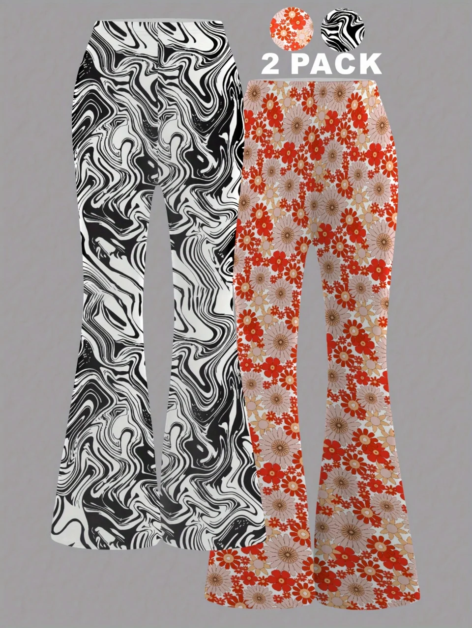 Girls Floral Geometric Flare Pants Spring Summer