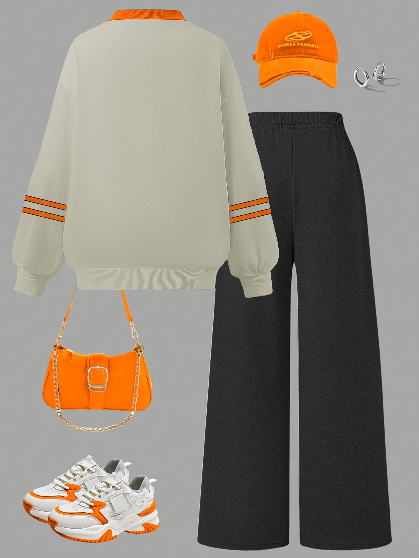 Girls Number Graphic Sweatshirt Pants 2-Piece Set Fall Winter - 图片 3