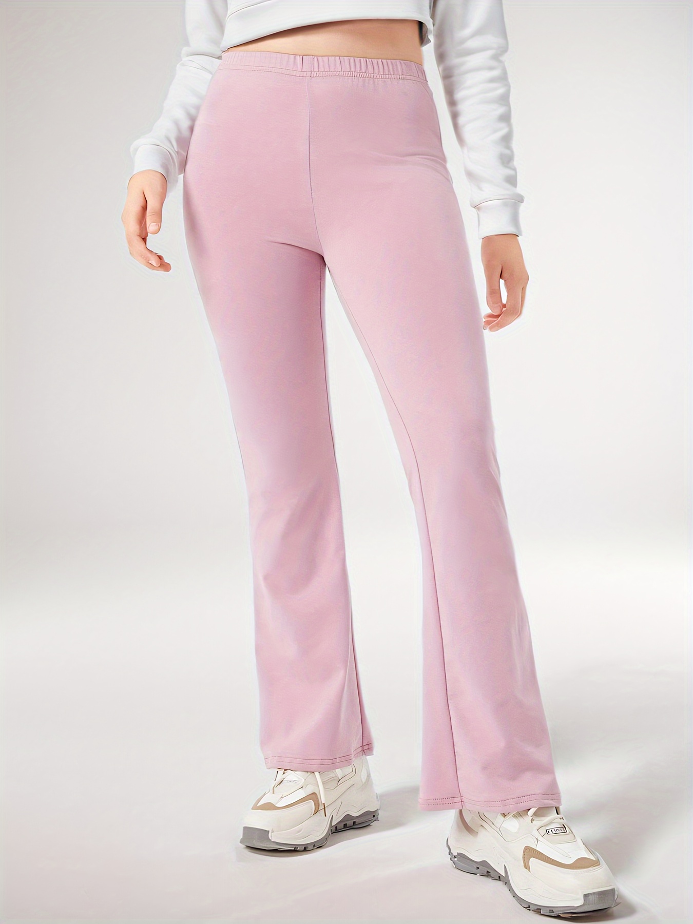 Girls Solid Flare Pants All Season - 图片 2
