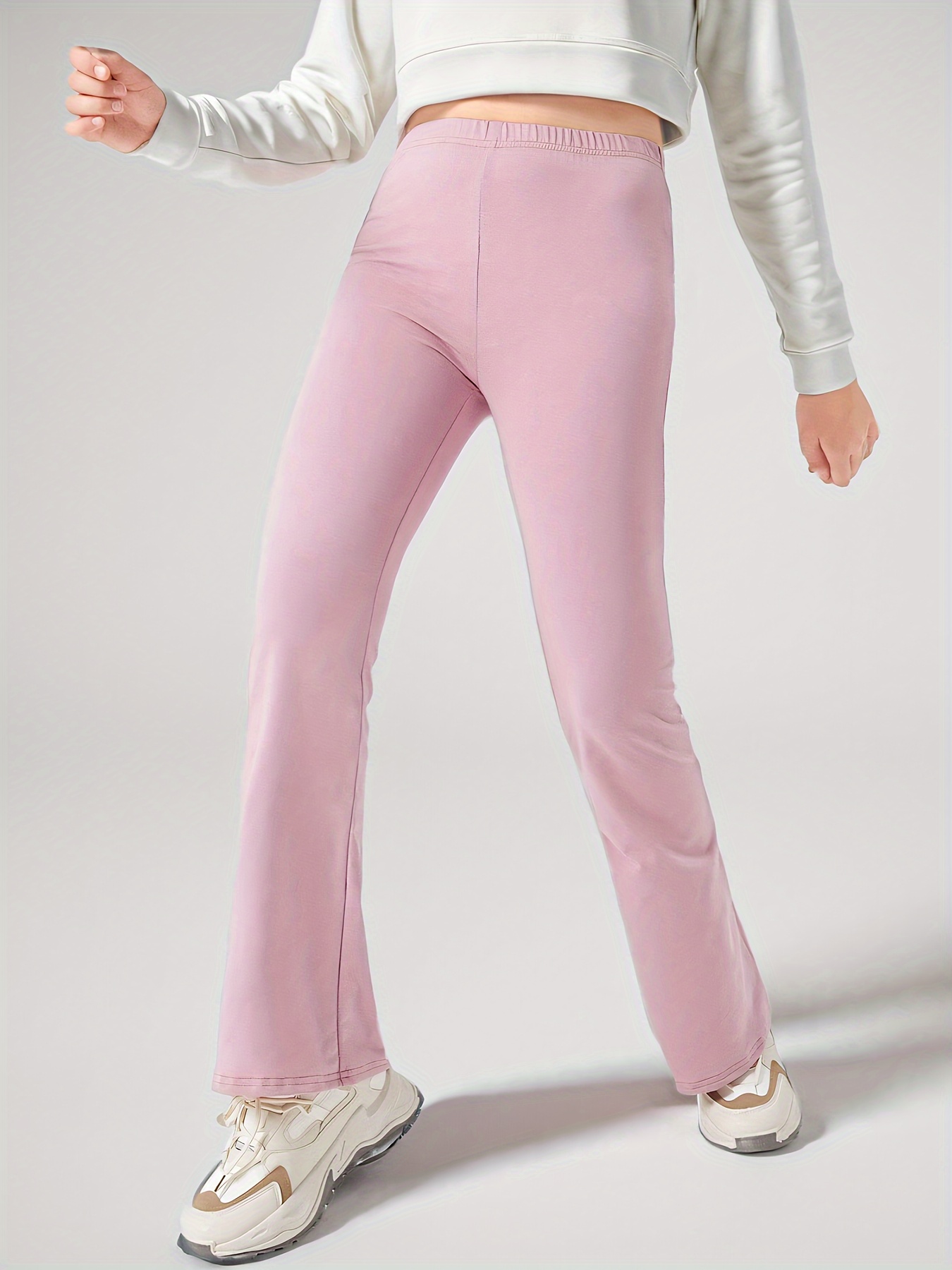 Girls Solid Flare Pants All Season - 图片 3