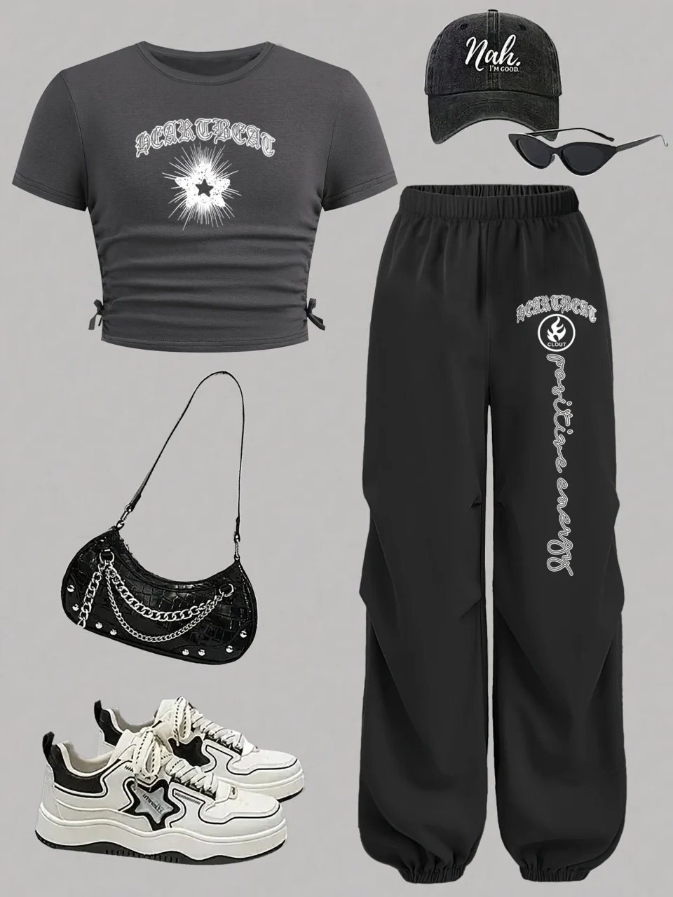 Girls Graphic Sporty T-Shirt Jogger Pants 2-Piece Set Summer