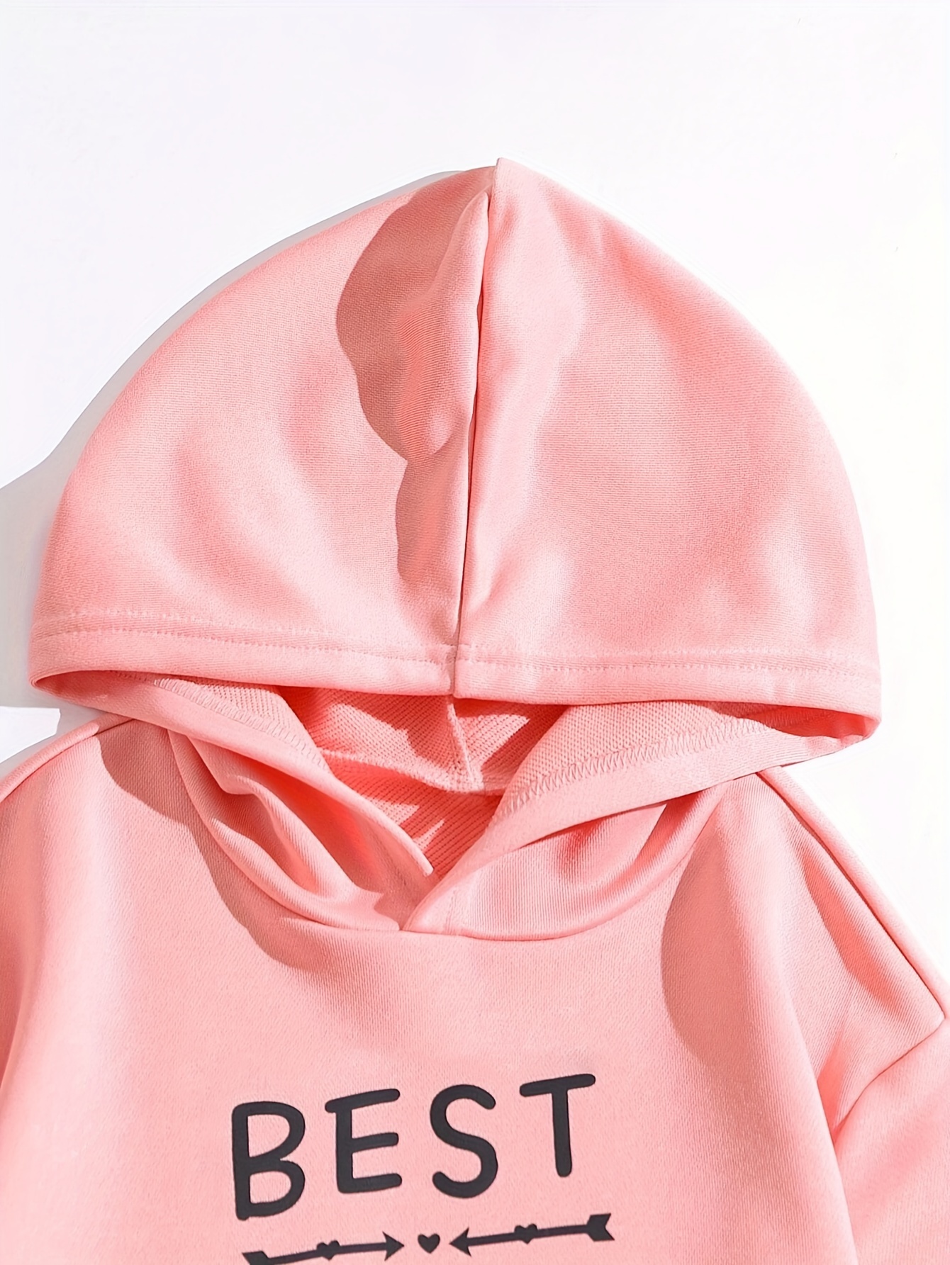 Girls Letter Print Camouflage Hoodie Pants 2-Piece Set Fall - 图片 4