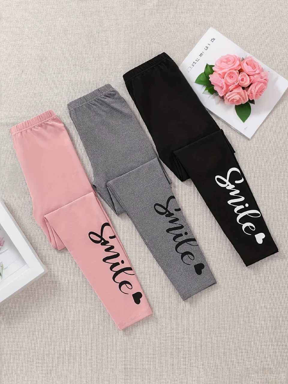 Girls Letter Print Leggings Fall