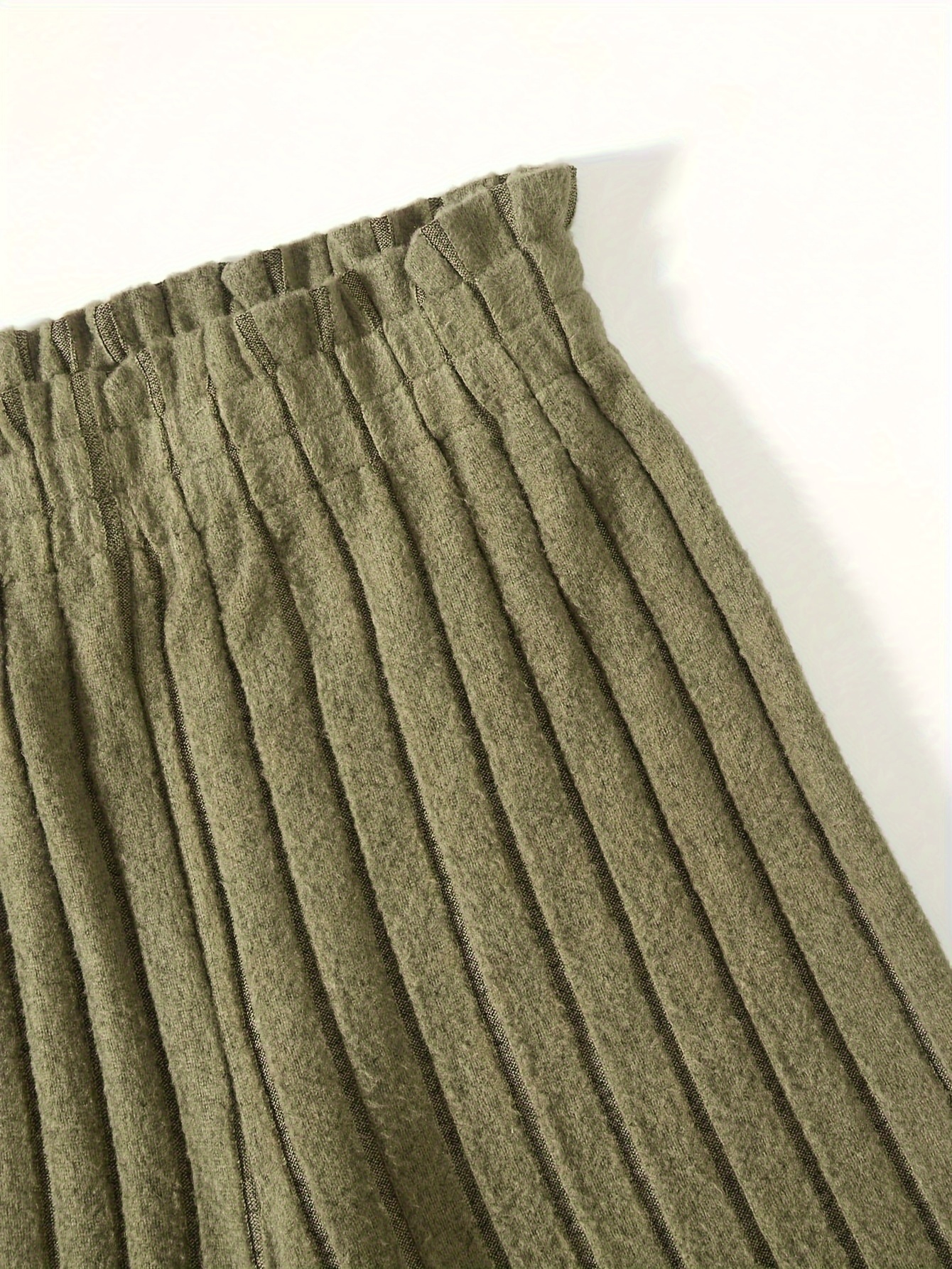 Girls Ribbed Solid Wide Leg Pants All Season - 图片 5