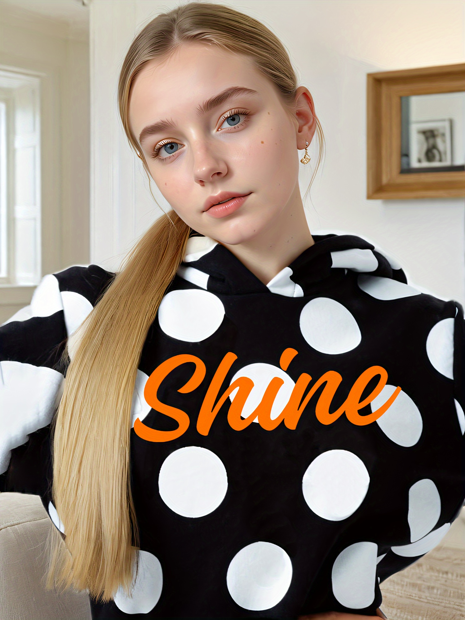 Girls Polka Dot Hoodie Pants 2-Piece Set Fall - 图片 3