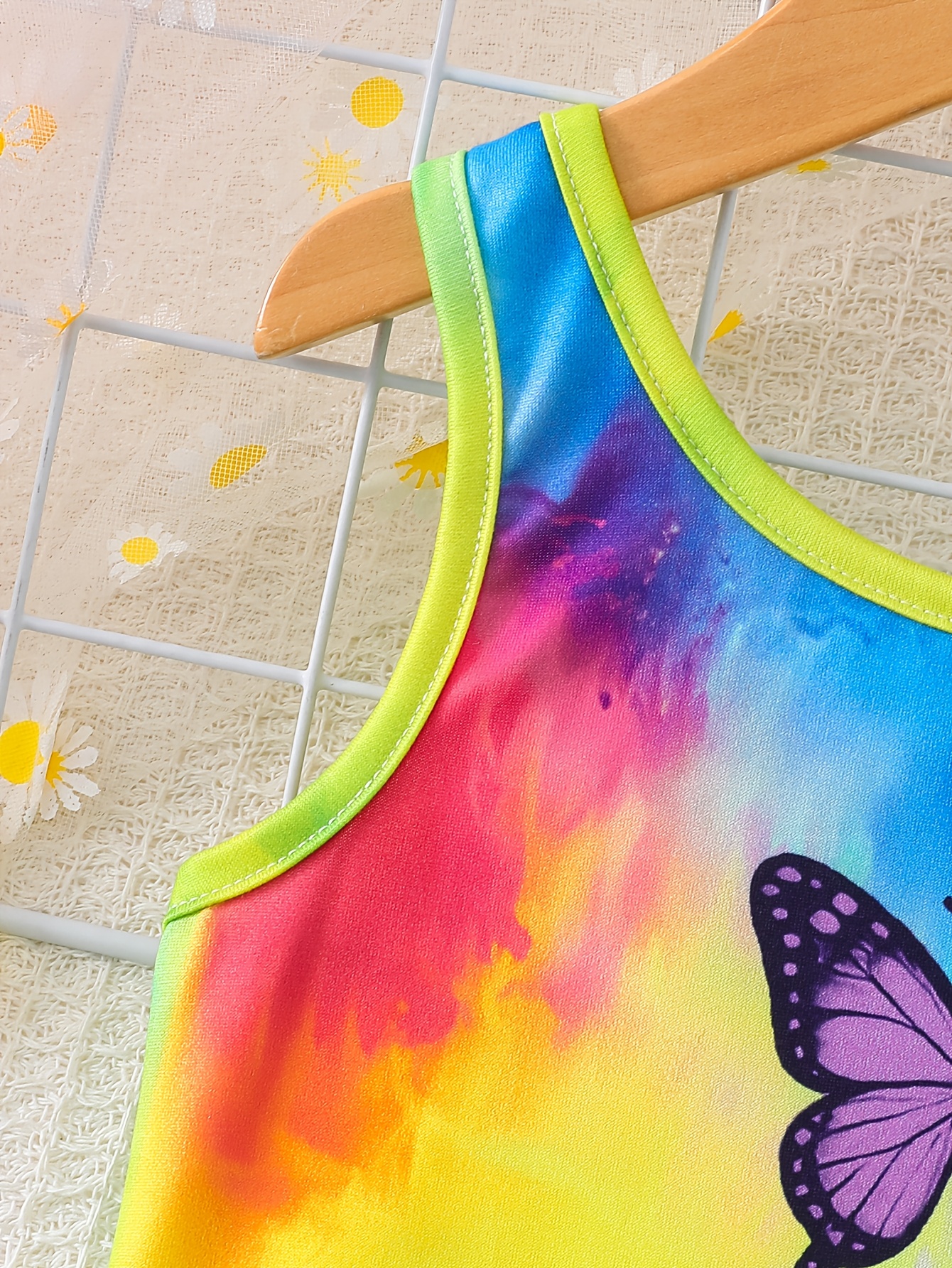 Girls Tie Dye Butterfly Cami Dress Spring Summer - 图片 4