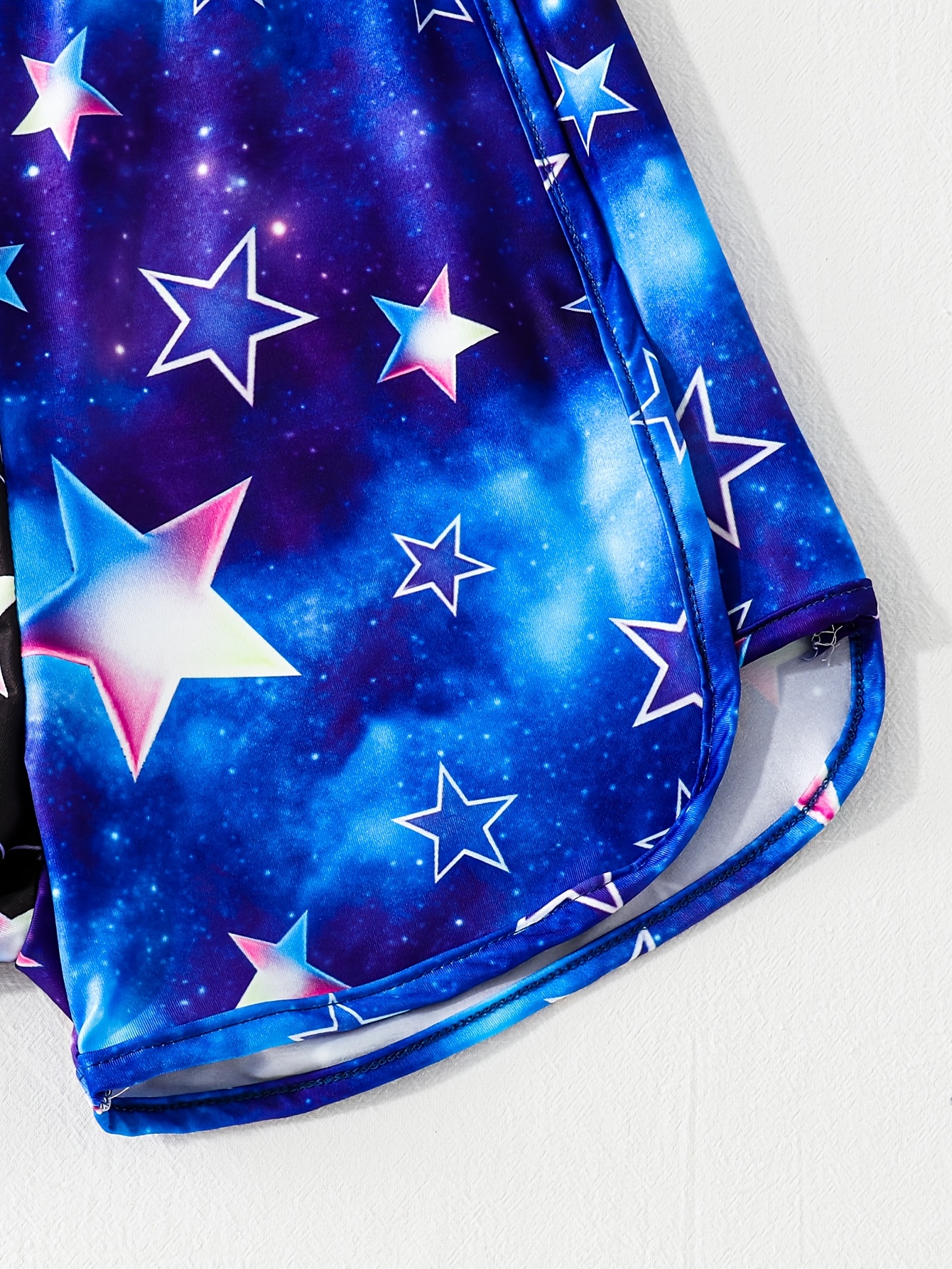 Girls Graphic Colorblock Star Print Tankini Swim Set Summer - 图片 4