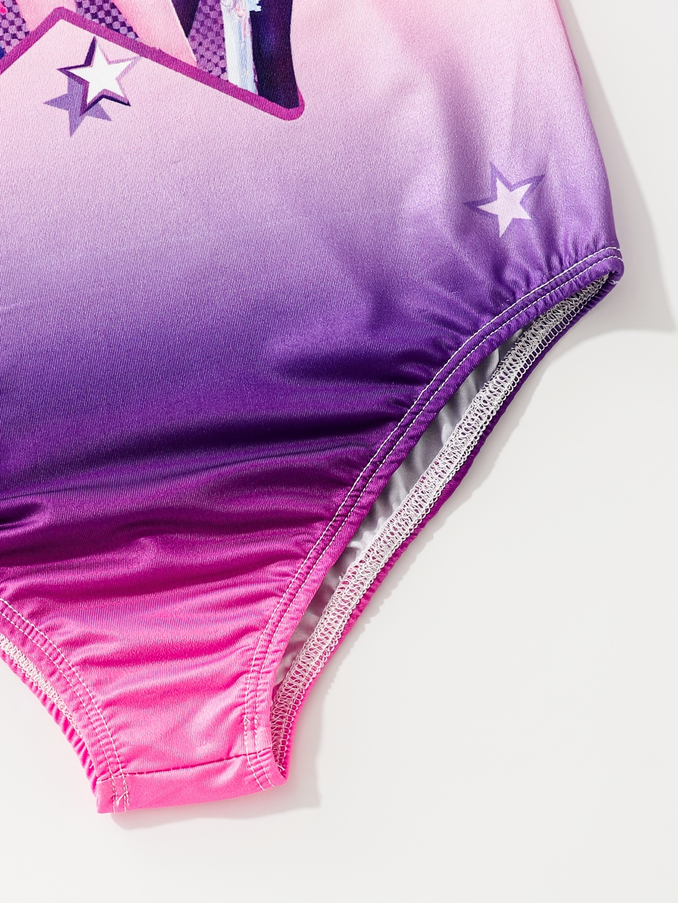Girls K-Pop Graphic Gradient Star Print Swimsuit Summer - 图片 4
